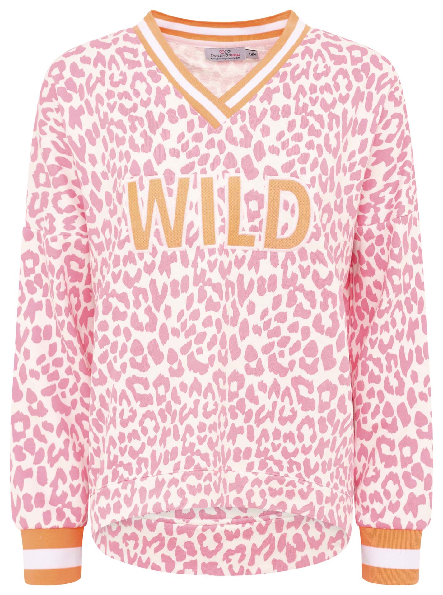 Zwillingsherz - Sweatshirt/Pullover "Leo Wild Pastell” Pink/Weiß