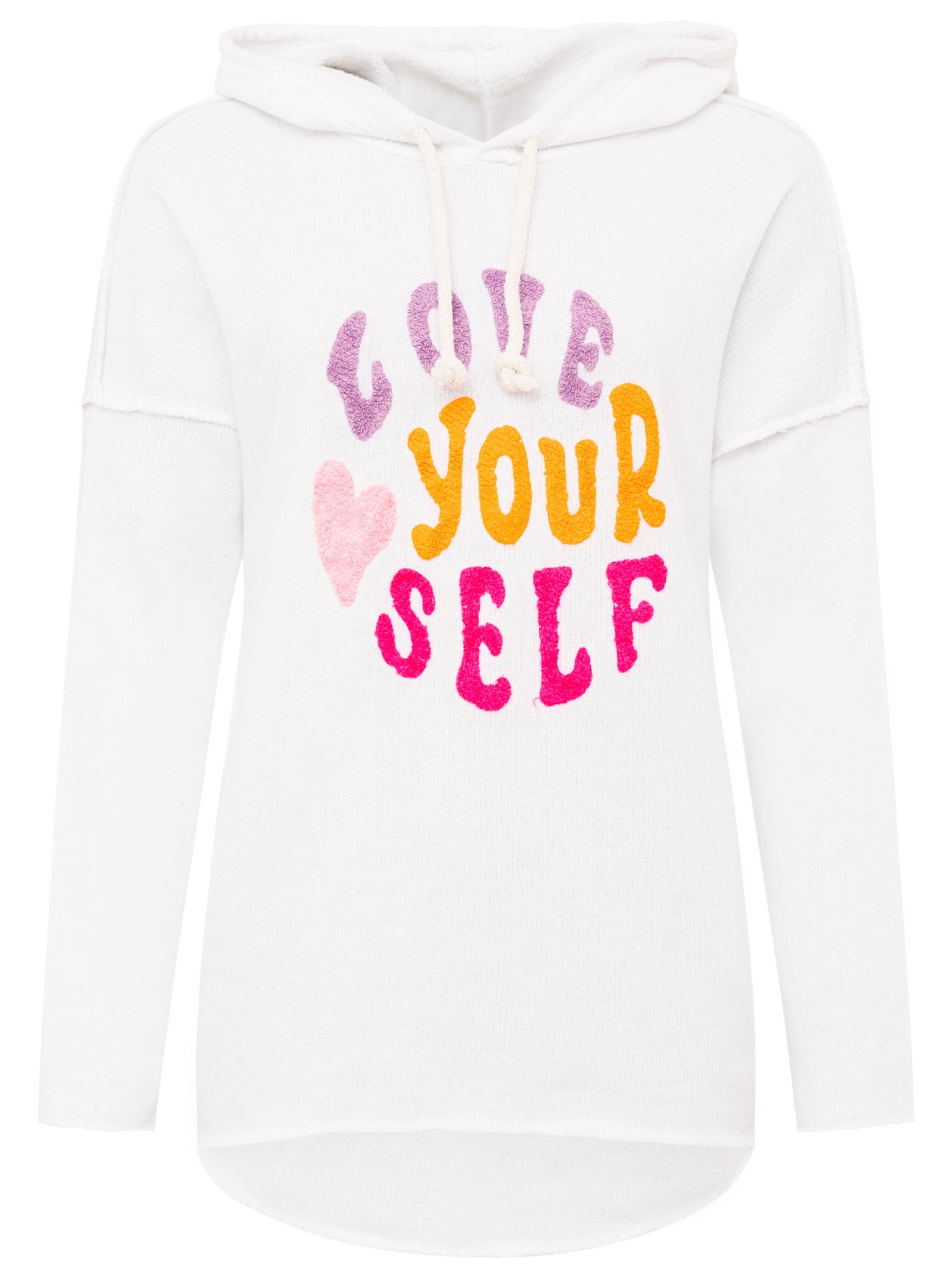 Zwillingsherz - Hoodie "Good Vibes" - Weiß/Pink