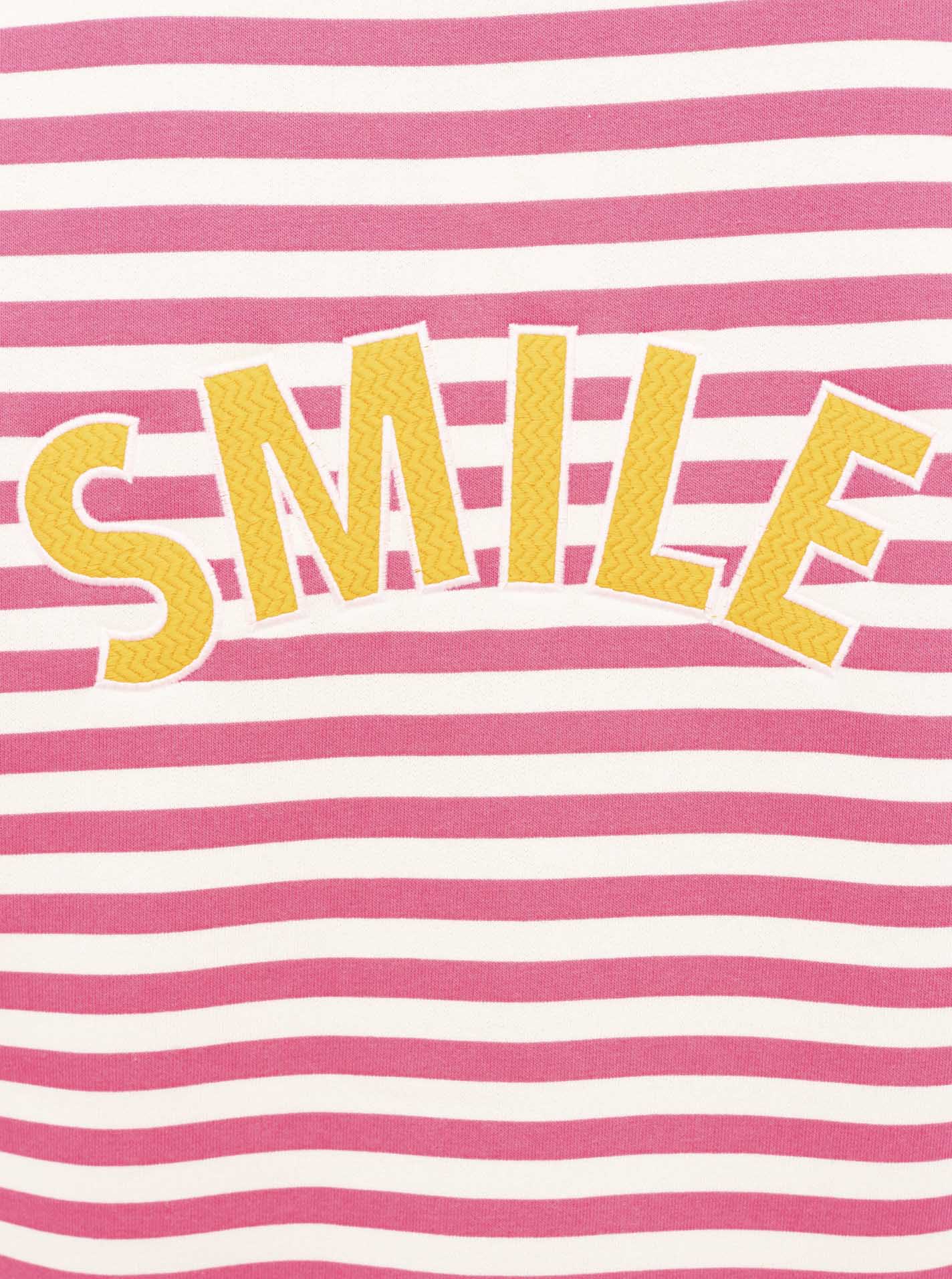 Zwillingsherz - Hoodiejacke "Streifen Smile" - Pink/Creme