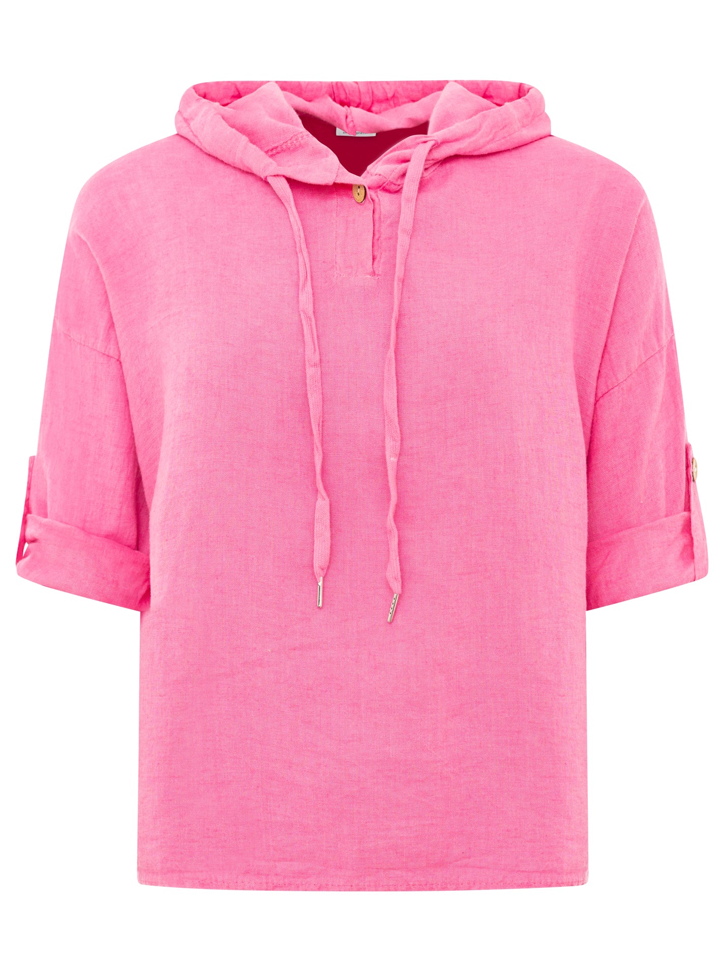 Zwillingsherz - Leinen Kapuzenbluse "Sommer" - Pink