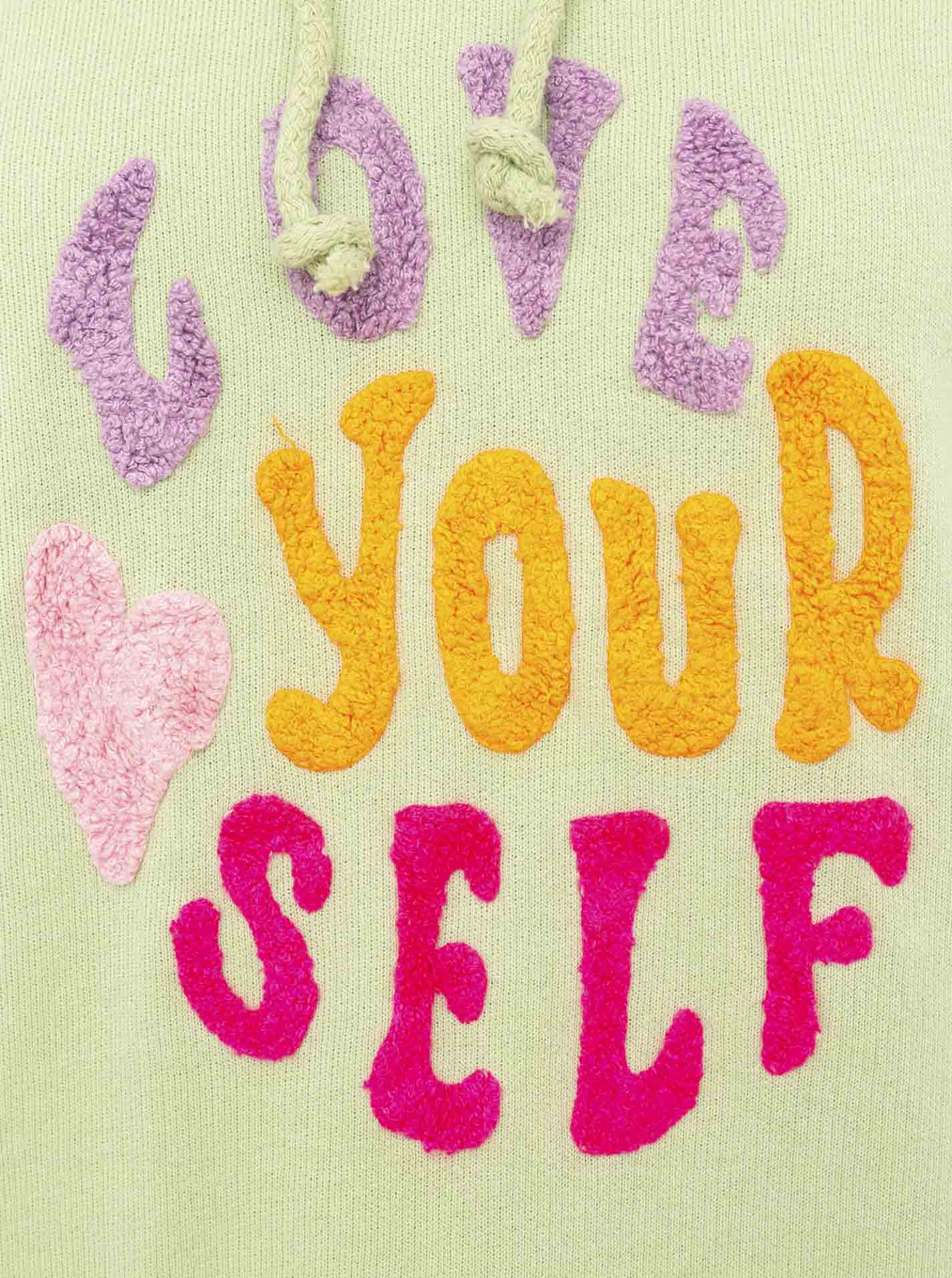 Zwillingsherz - Made in Italy Hoodie "Love Yourself" - Mint/Pink