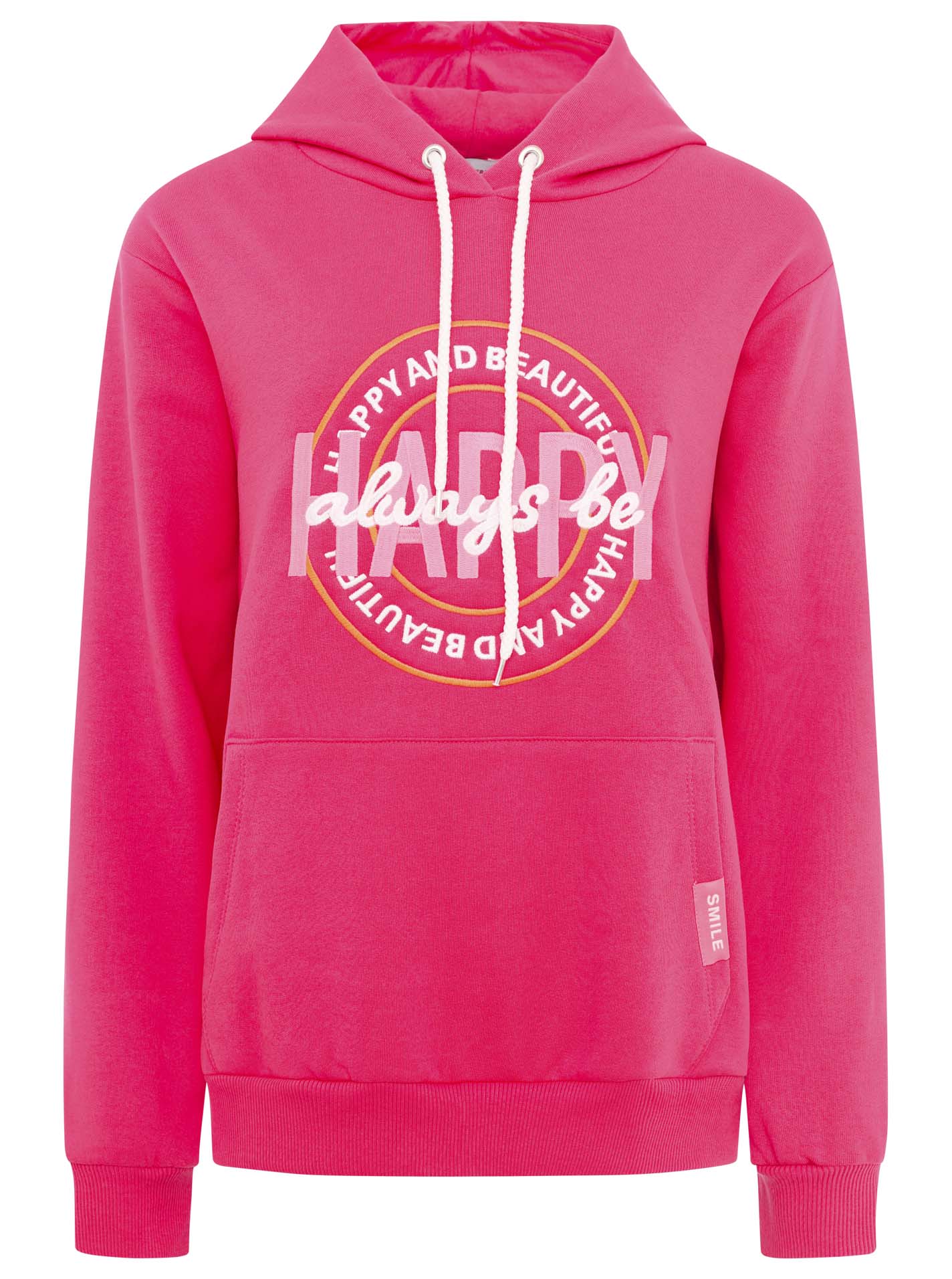 Zwillingsherz - Hoodie "Always Be Happy" - Neonpink