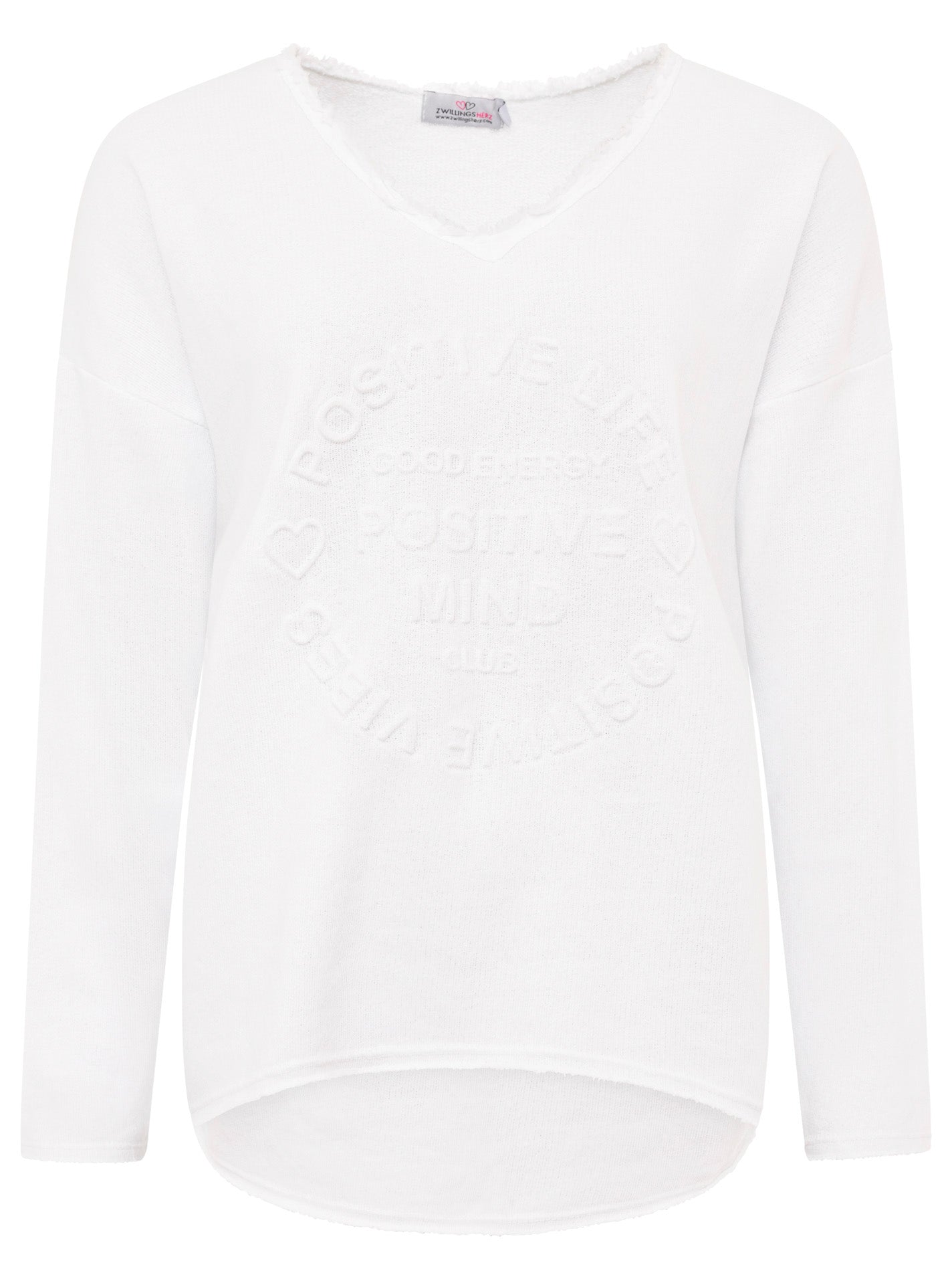 Zwillingsherz - Sweatshirt "Positive Mind"- Weiß