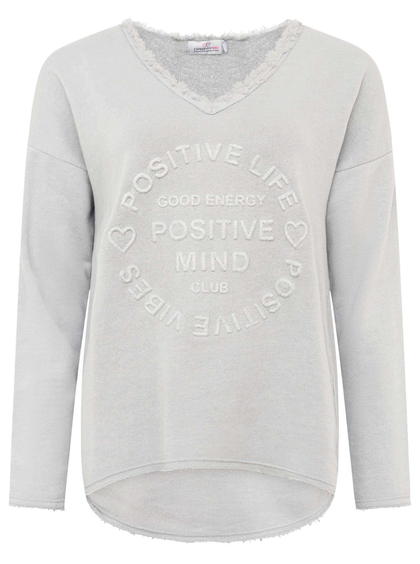 Zwillingsherz - Sweatshirt "Positive Mind" - Hellgrau