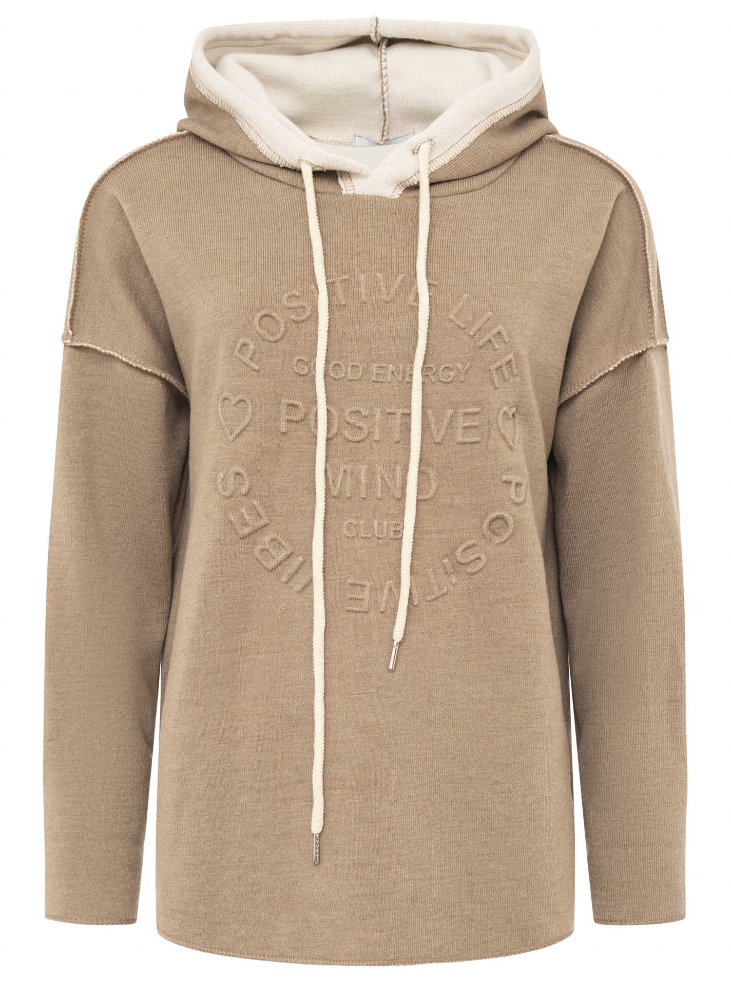 Zwillingsherz - Made in Italy Hoodie "Positive Mind" - Taupe