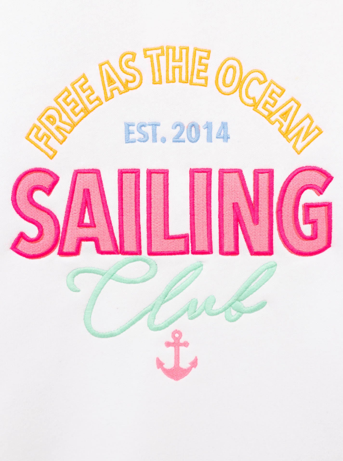 Zwillingsherz - Hoodiejacke "Free Ocean Anker" - Weiß/Pink