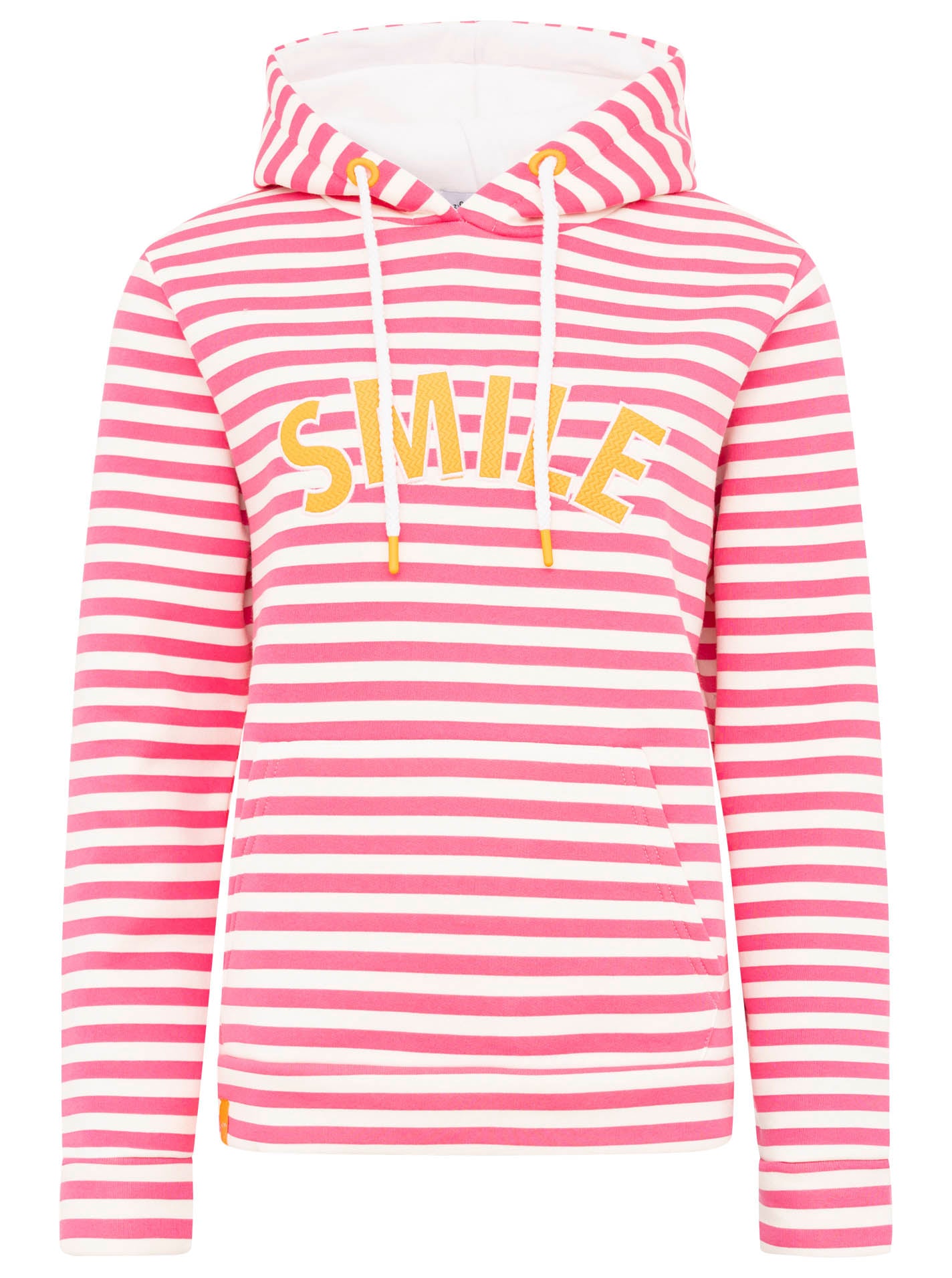 Zwillingsherz - Hoodie "Streifen Smile" - Pink/Creme