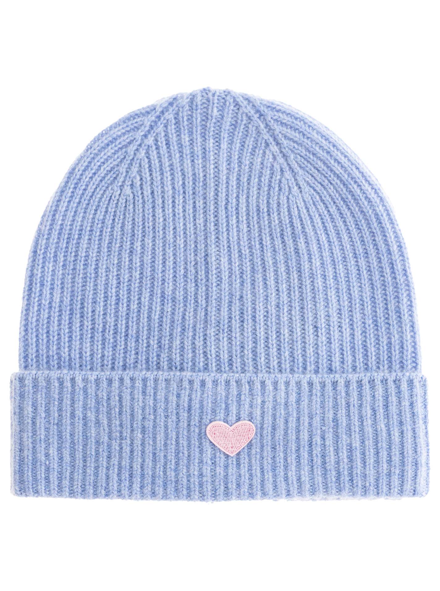 Zwillingsherz - Cashmere Mütze "Herz" - Mittel Blau
