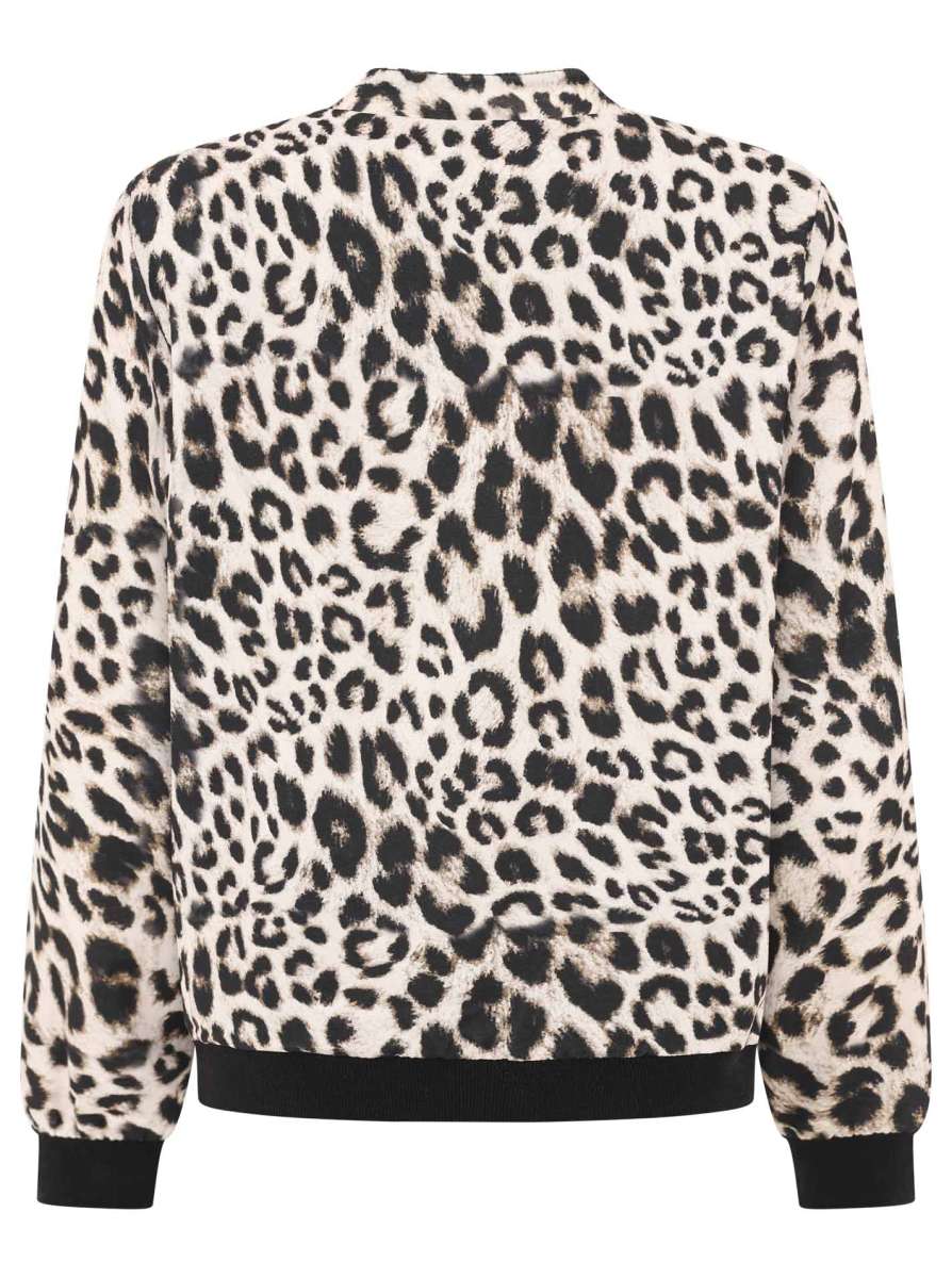Zwillingsherz - Blouson / Jacke Zipper Leo/Leopard - Beige/Schwarz