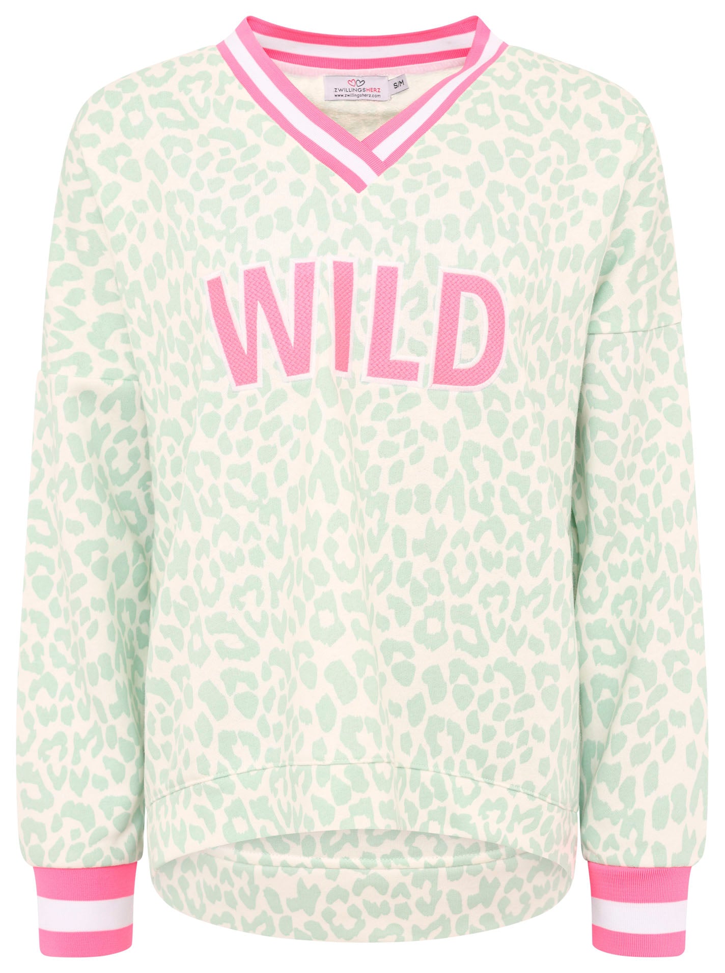 Zwillingsherz - Sweatshirt/Pullover "Leo Wild Pastell” Salbei