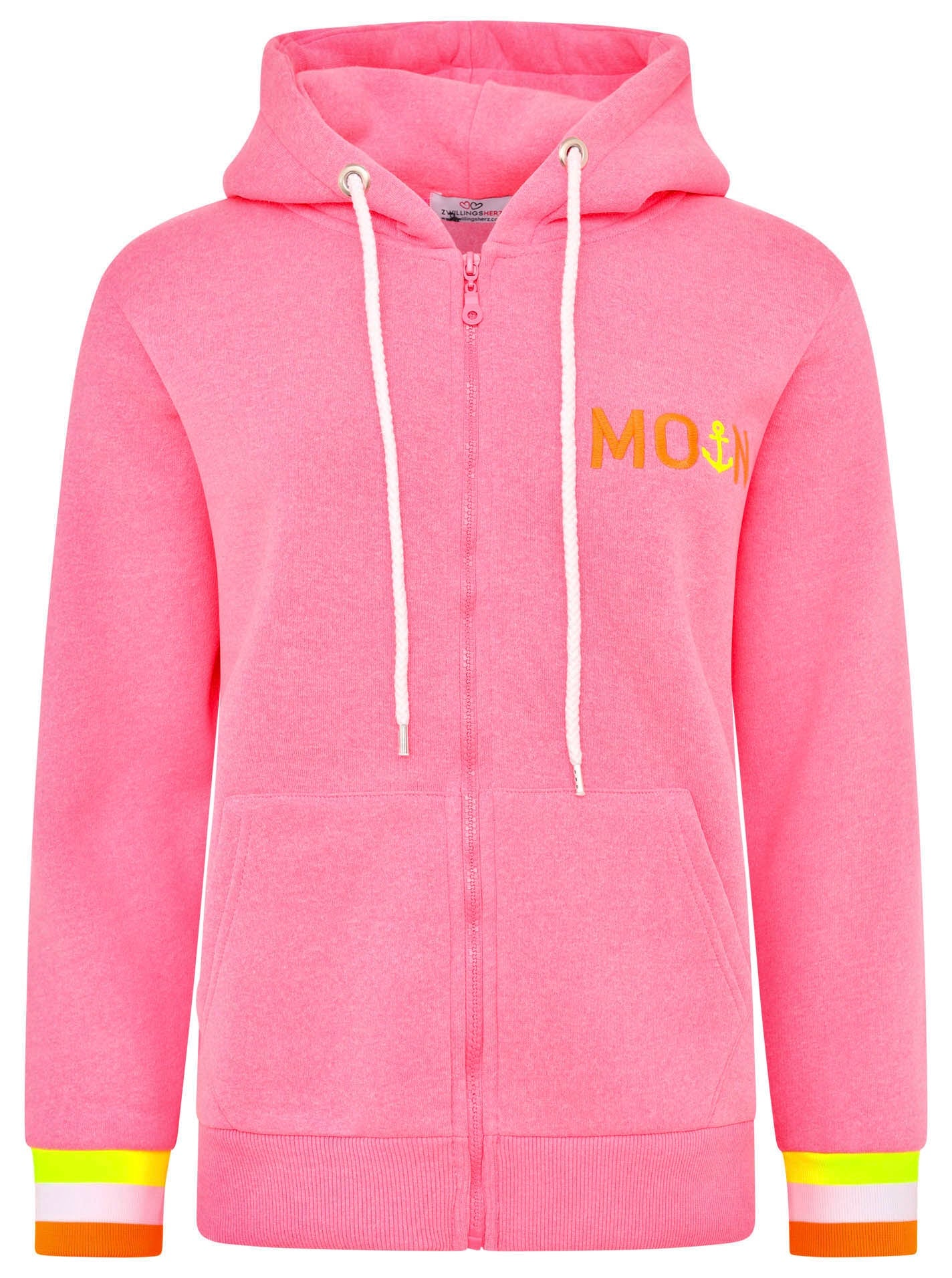 Zwillingsherz - Moin Sweat Zipper/Jacke - Neon Pink