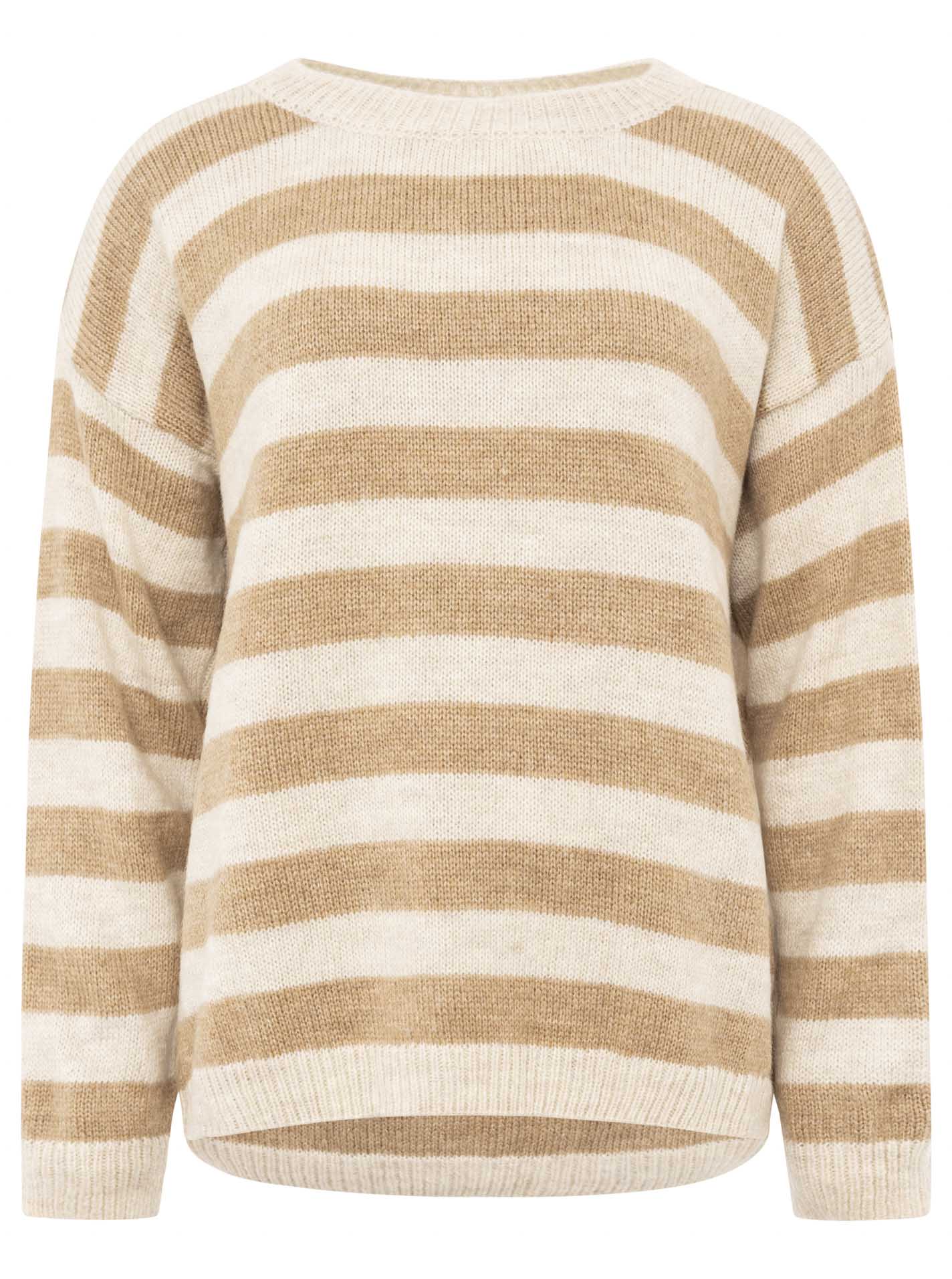 Zwillingsherz - Pullover Streifen Traum - Beige/Creme