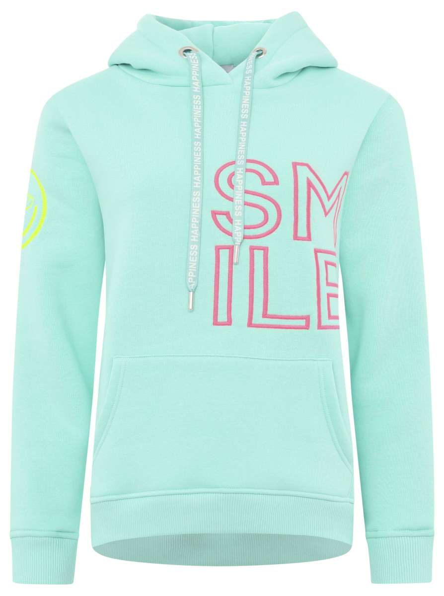 Zwillingsherz - Hoodie "Alissa Smile" - Türkis/Pink