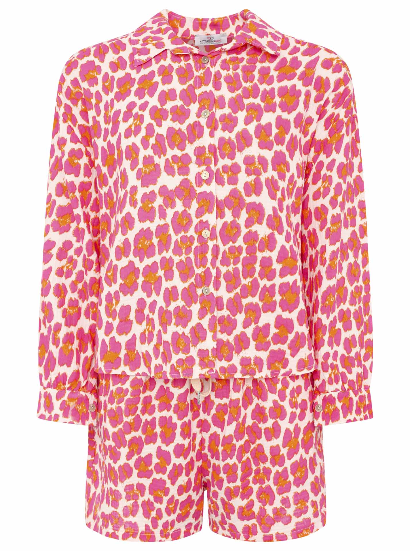 Zwillingsherz Musselin Set Leo - Pink/Beige (Hose + Shorts)