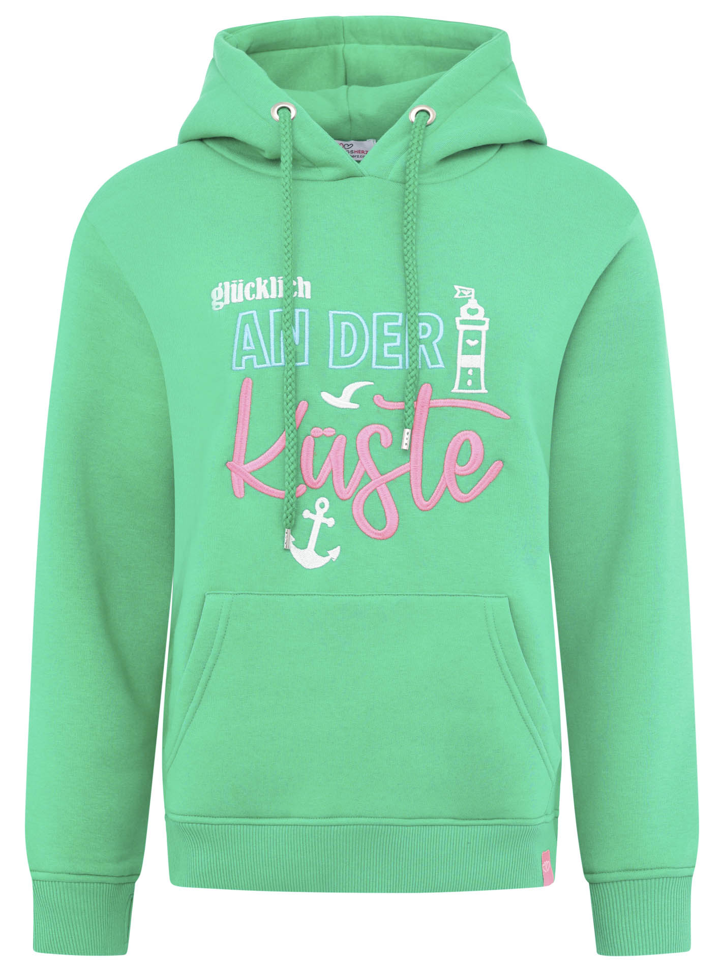Zwillingsherz - Hoodie "Glücklich an der Küste" - Grün