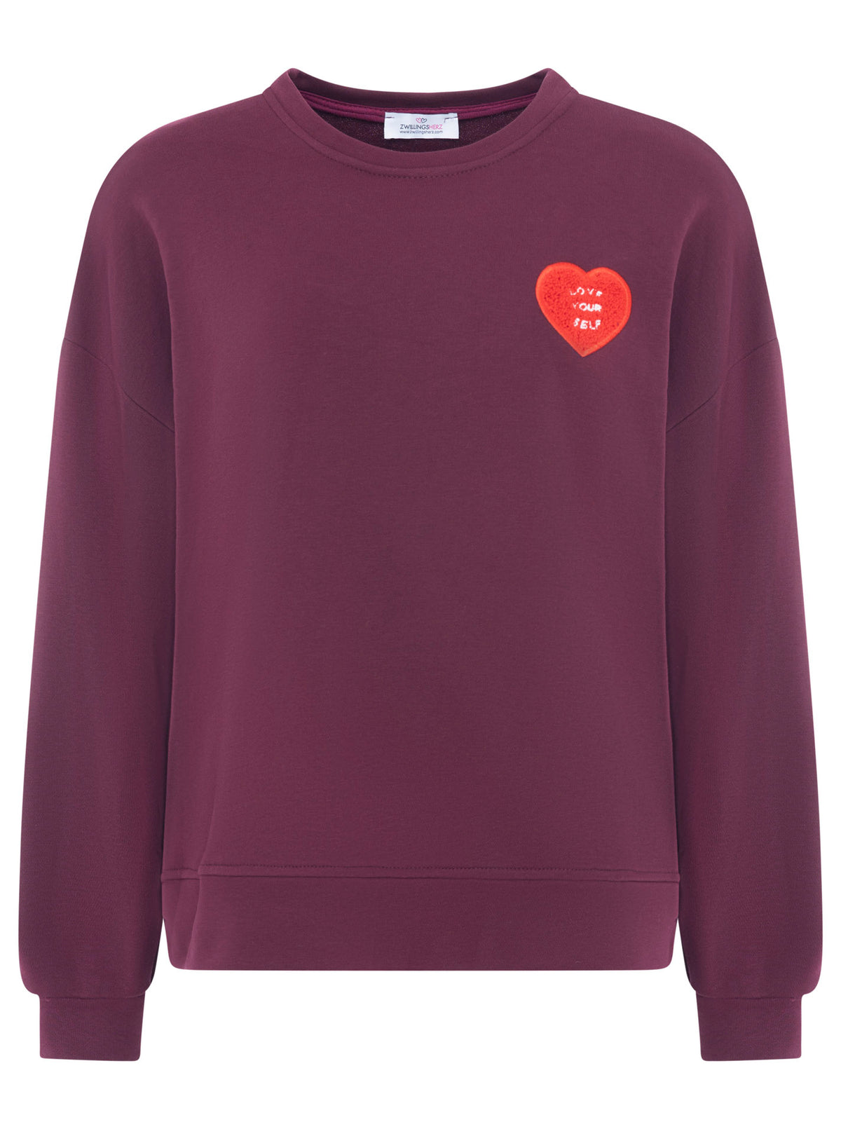 Zwillingsherz - Sweatshirt Love yourself Herz - Bordeaux