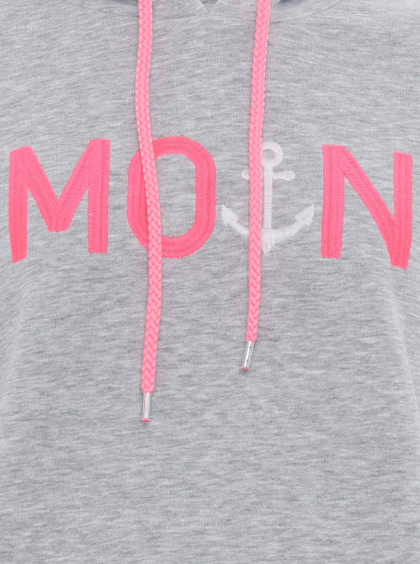 Moin Hoodie/Sweatshirt Rahel - Grau/Pink