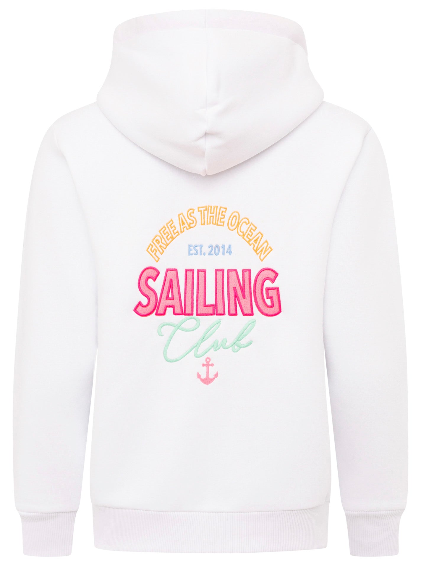 Zwillingsherz - Hoodiejacke "Free Ocean Anker" - Weiß/Pink
