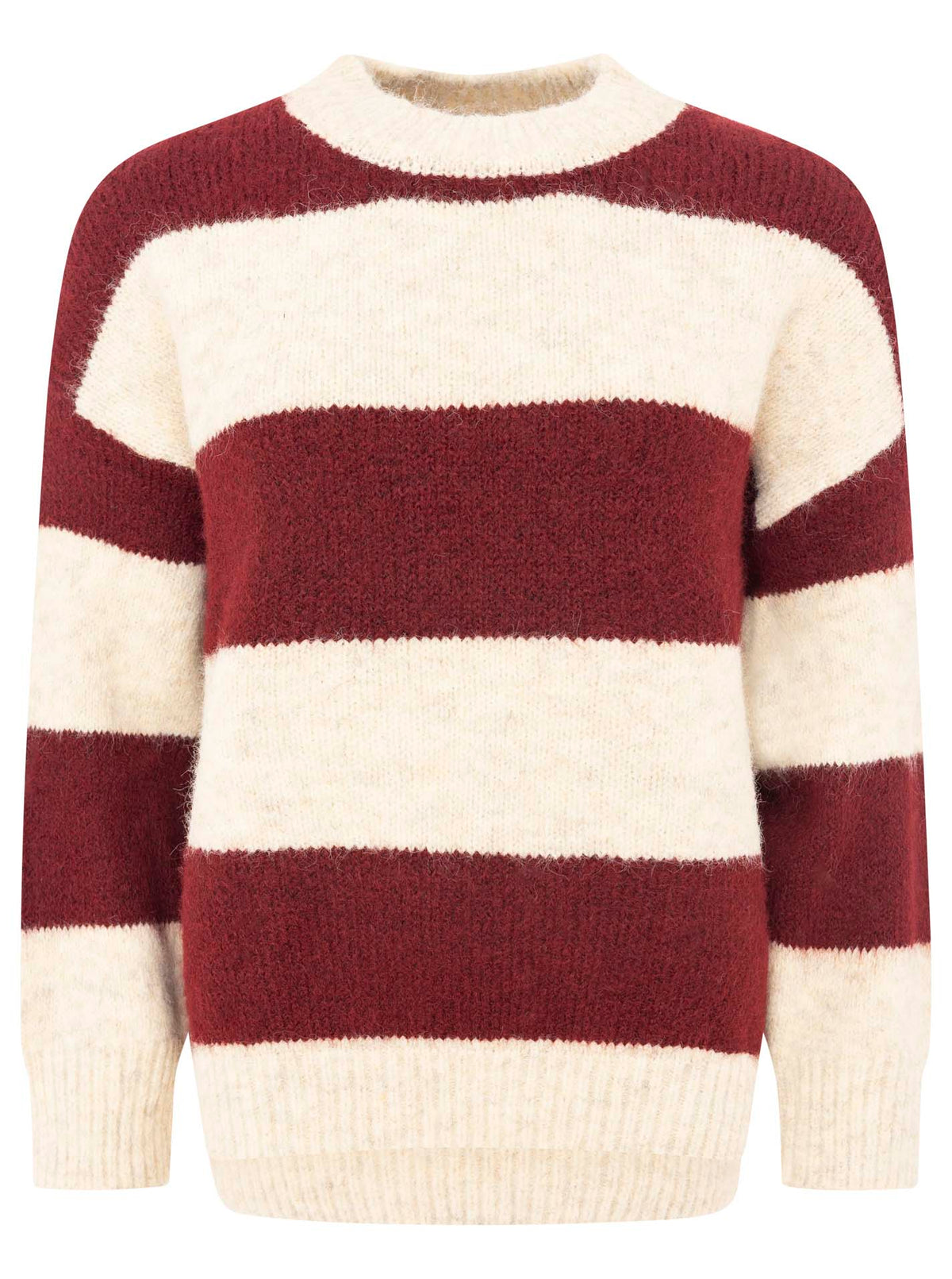 Zwillingsherz Weicher Pullover mit Streifen - Bordeaux