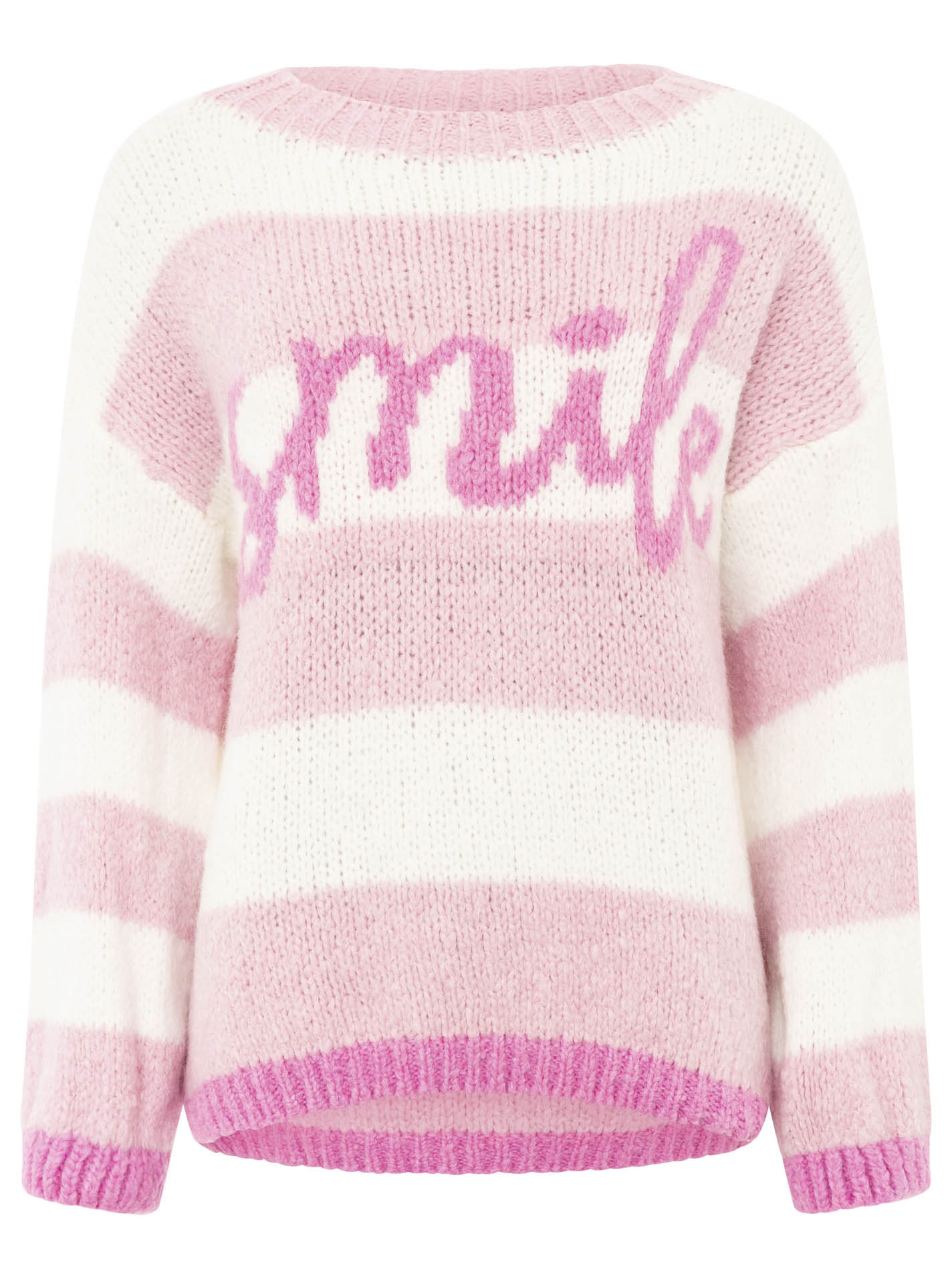 Zwillingsherz Pullover mit Streifen Smile - Pink/Creme