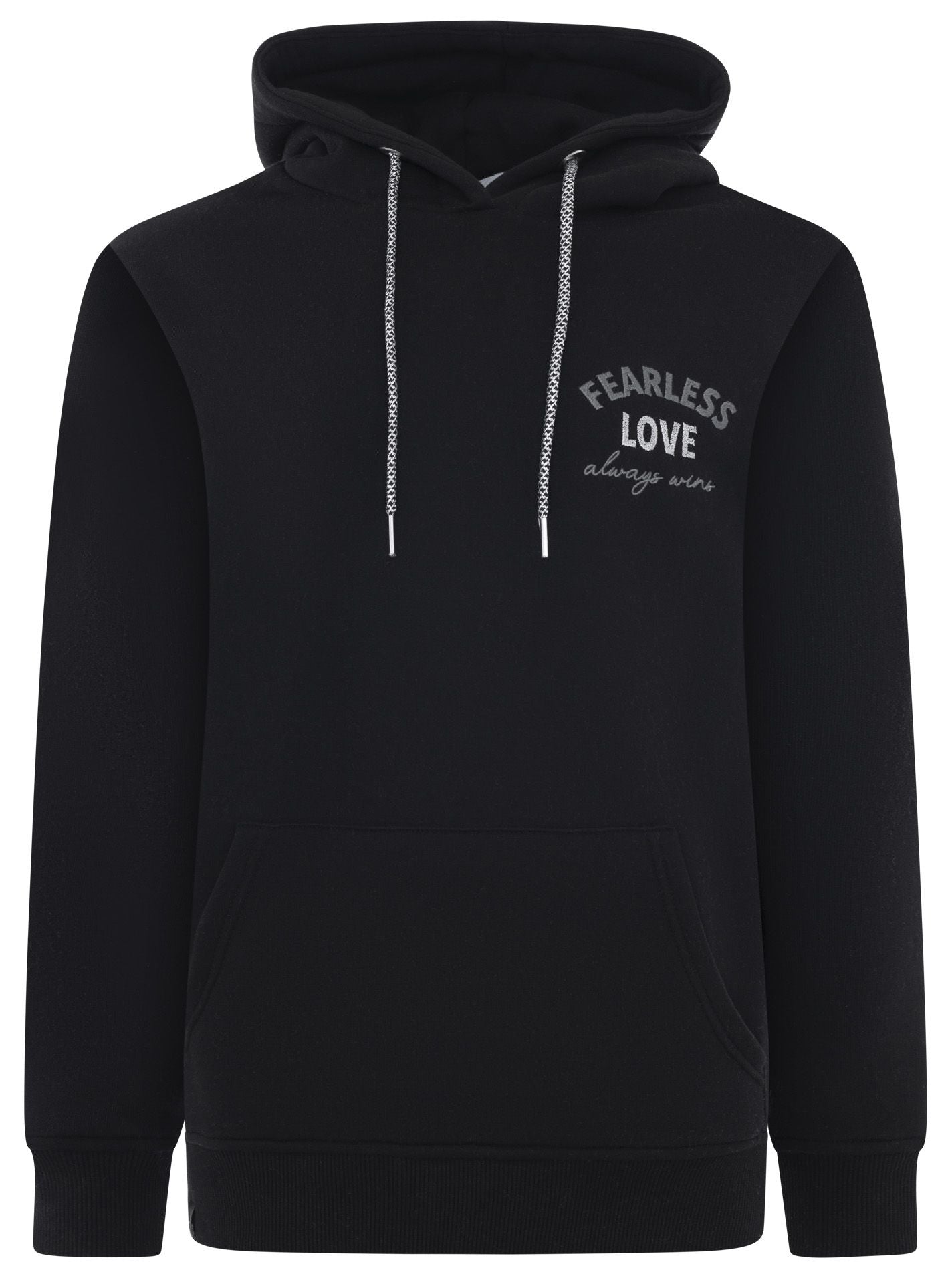 Zwillingsherz - Hoodie mit Pailletten "Love Wins" - Schwarz