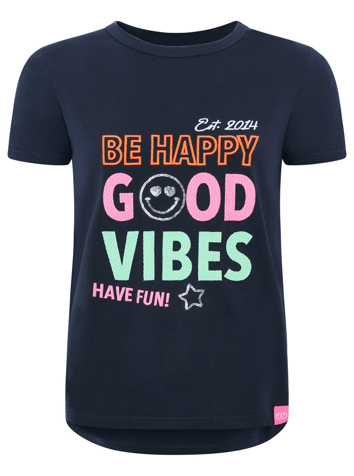 Zwillingsherz - T-Shirt "Be Happy" - Marine