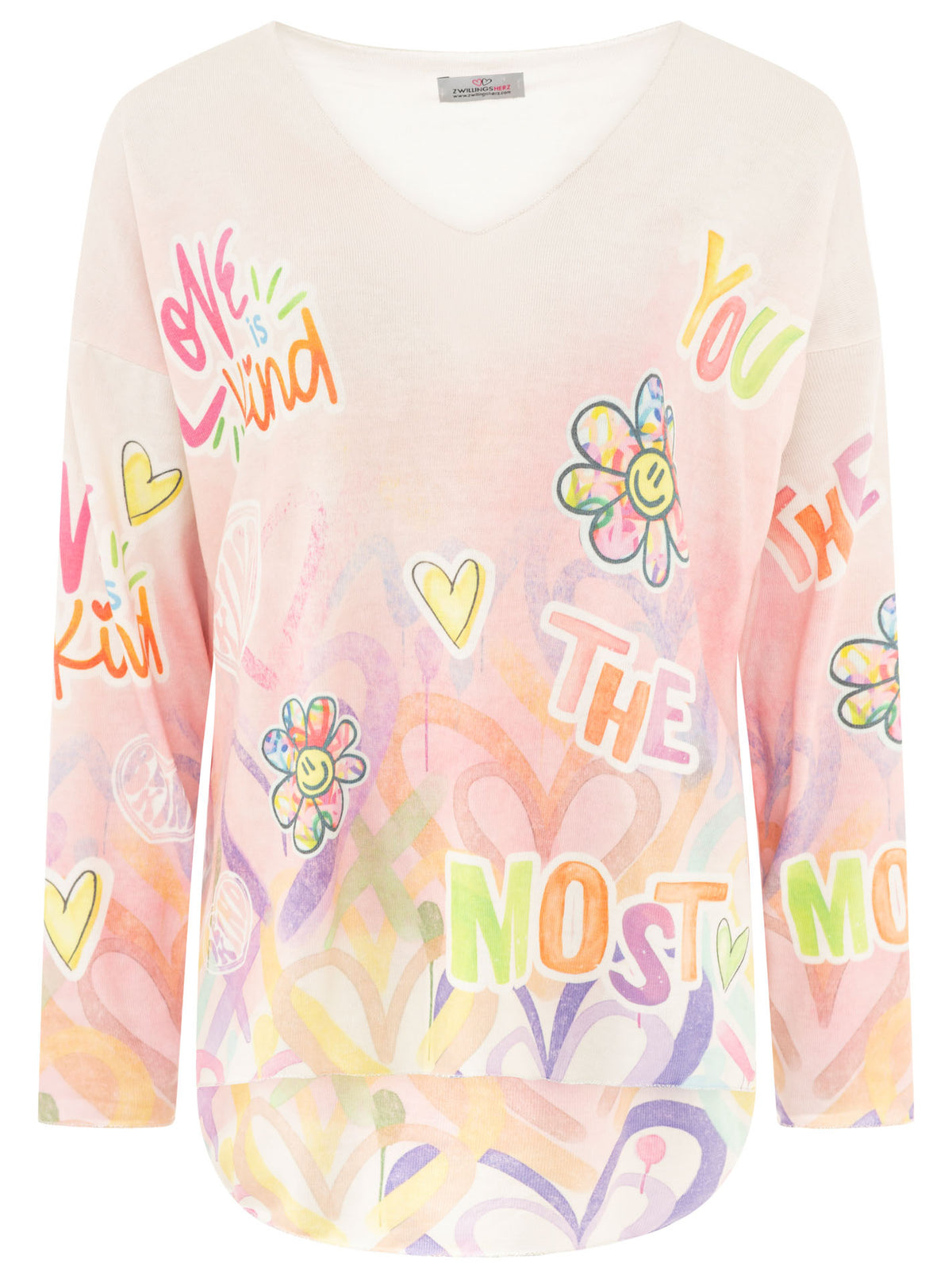 Zwillingsherz - Sweatshirt "Love is kind" - Rosa