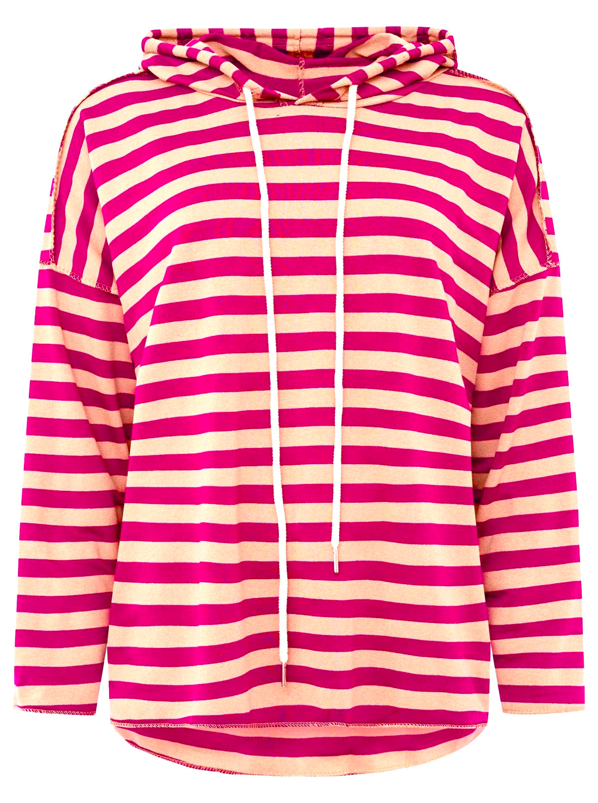 Leichter Hoodie "Baumwolle Streifen" - Rot