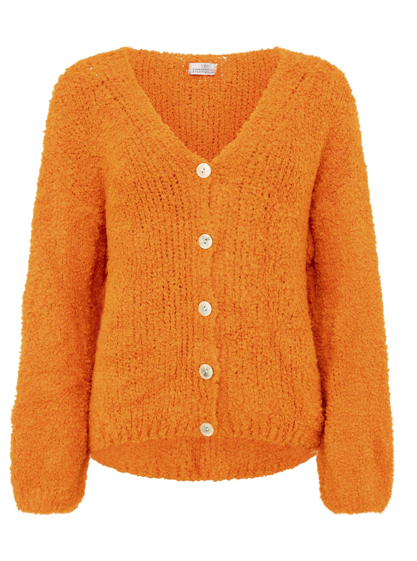 Zwillingsherz - "Kuschel Cardigan Plüsch" - Orange