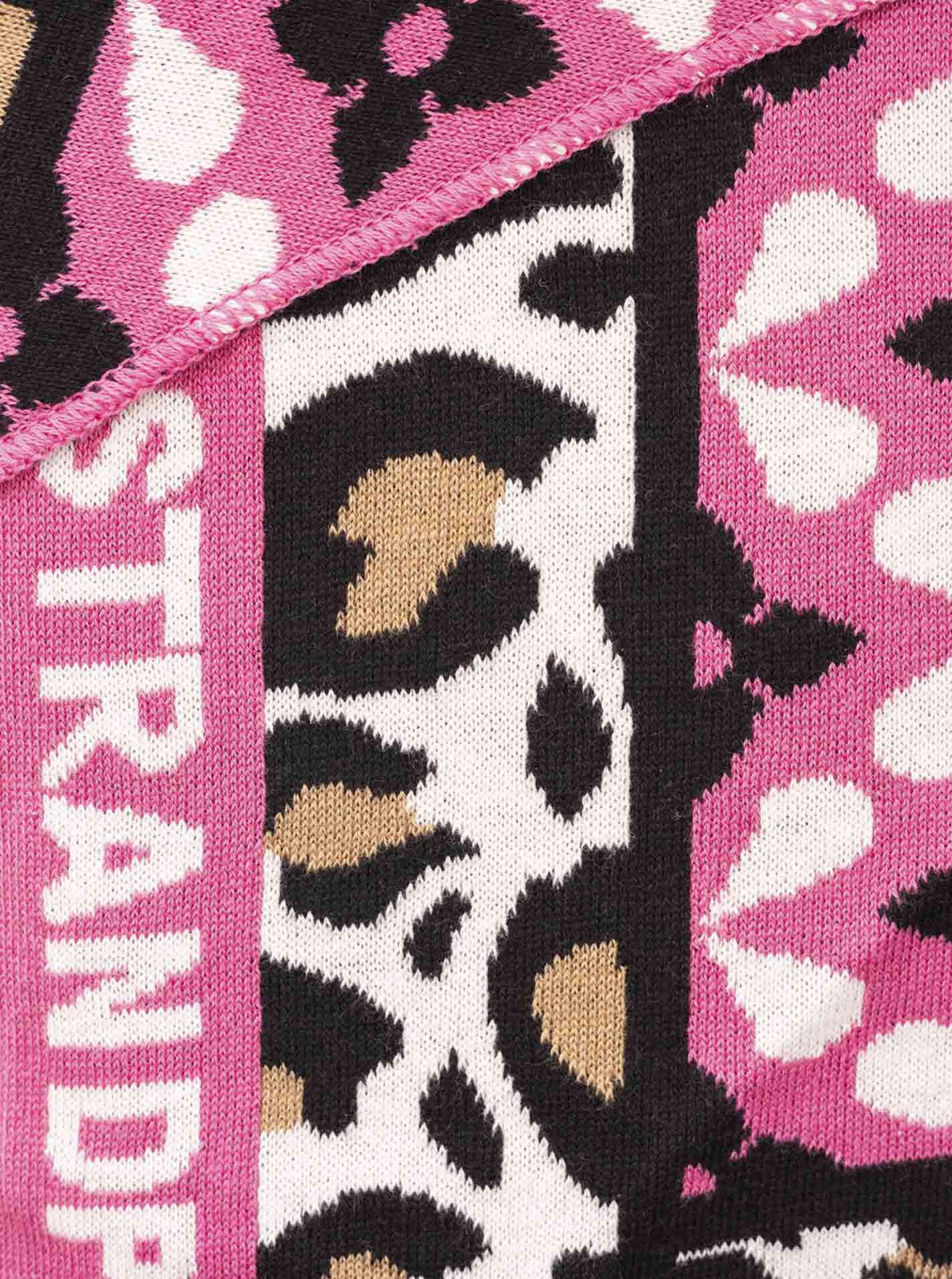 Zwillingsherz - Schal / Dreieckstuch "Strandpink Leo Rand" Baumwolle - Pink