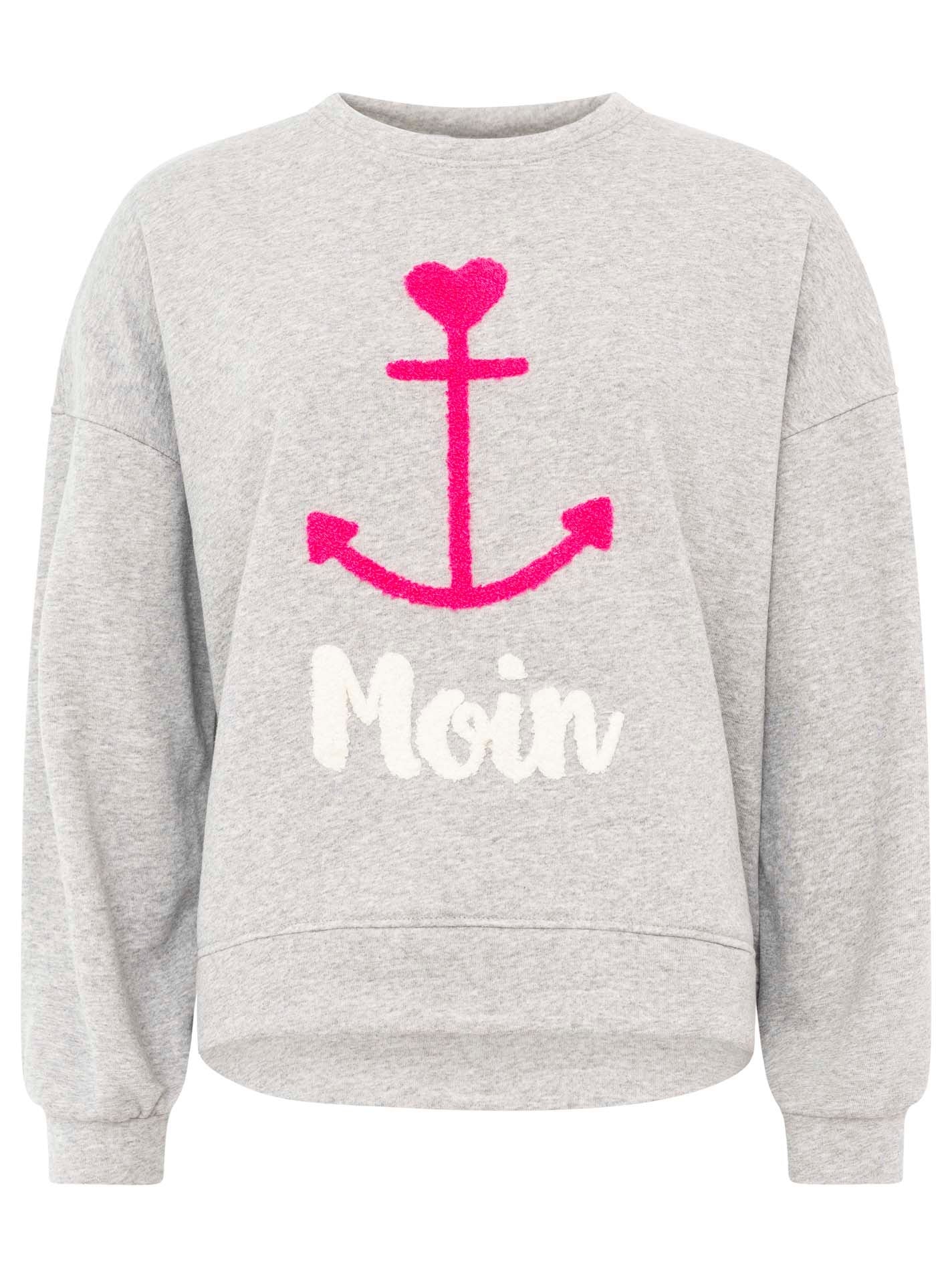 Zwillingsherz - Sweatshirt "Moin Anker" - Grau