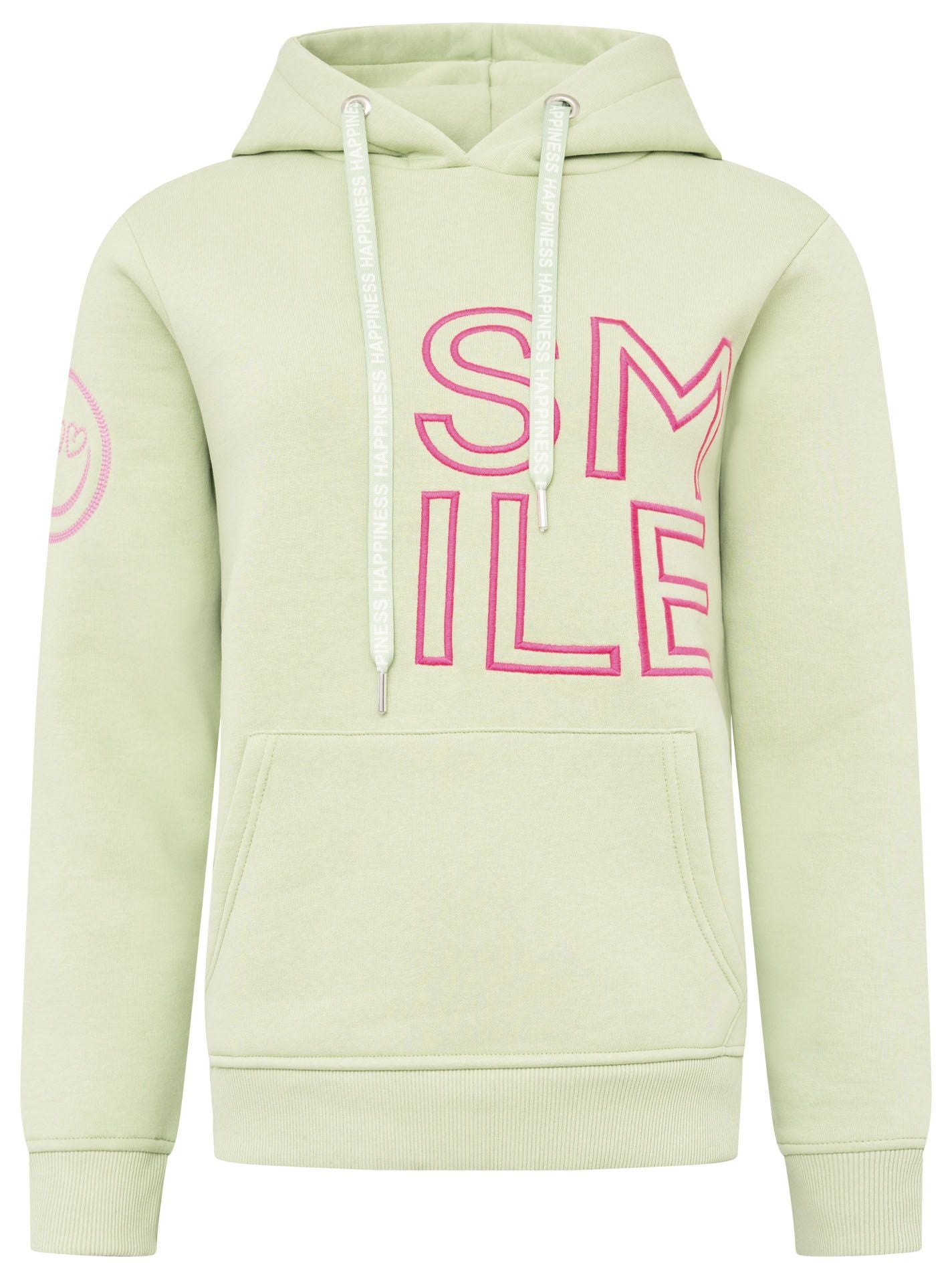 Zwillingsherz - Hoodie "Alissa Smile" - Salbei/Pink