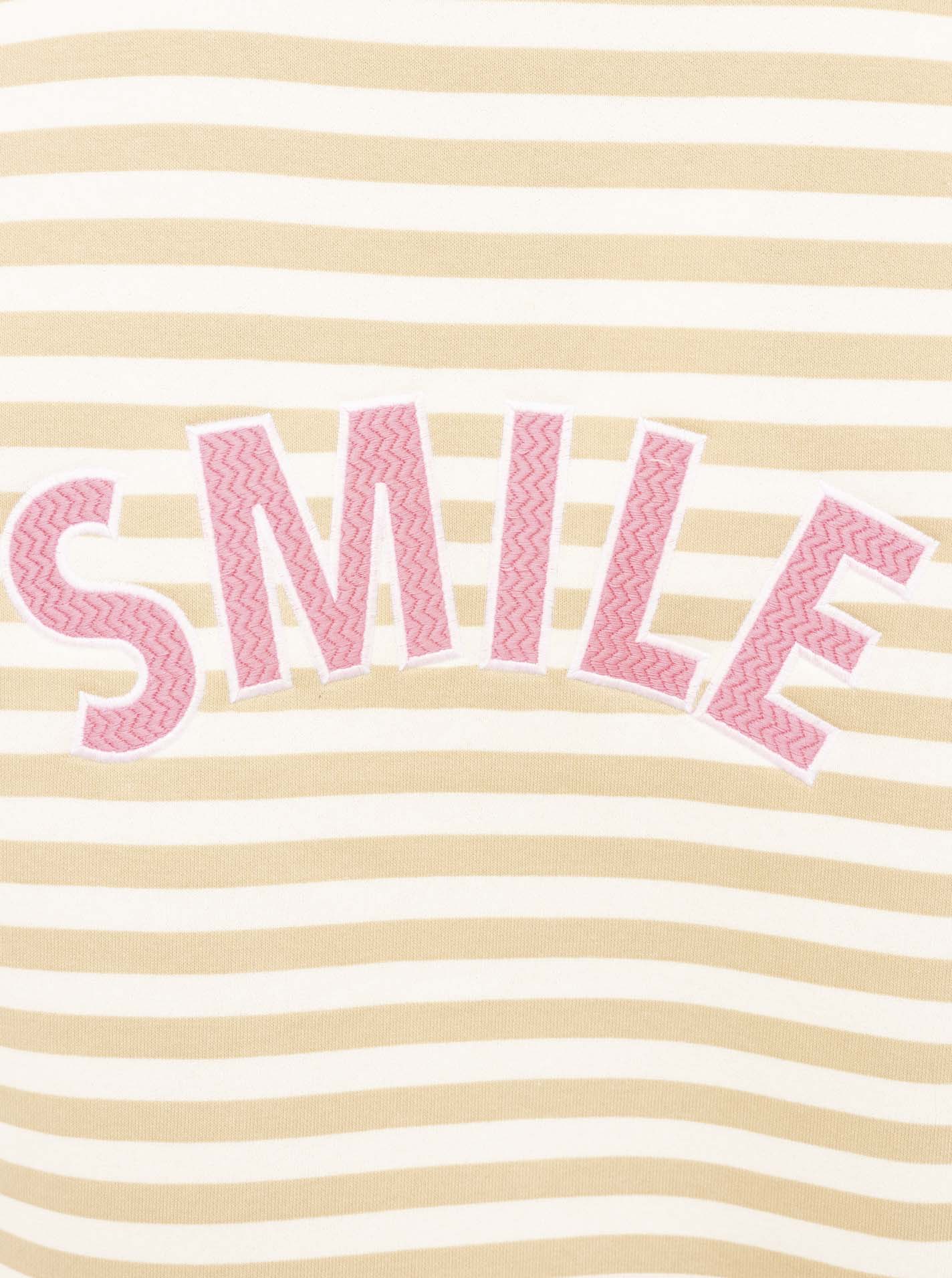 Zwillingsherz - Hoodiejacke "Streifen Smile" Beige