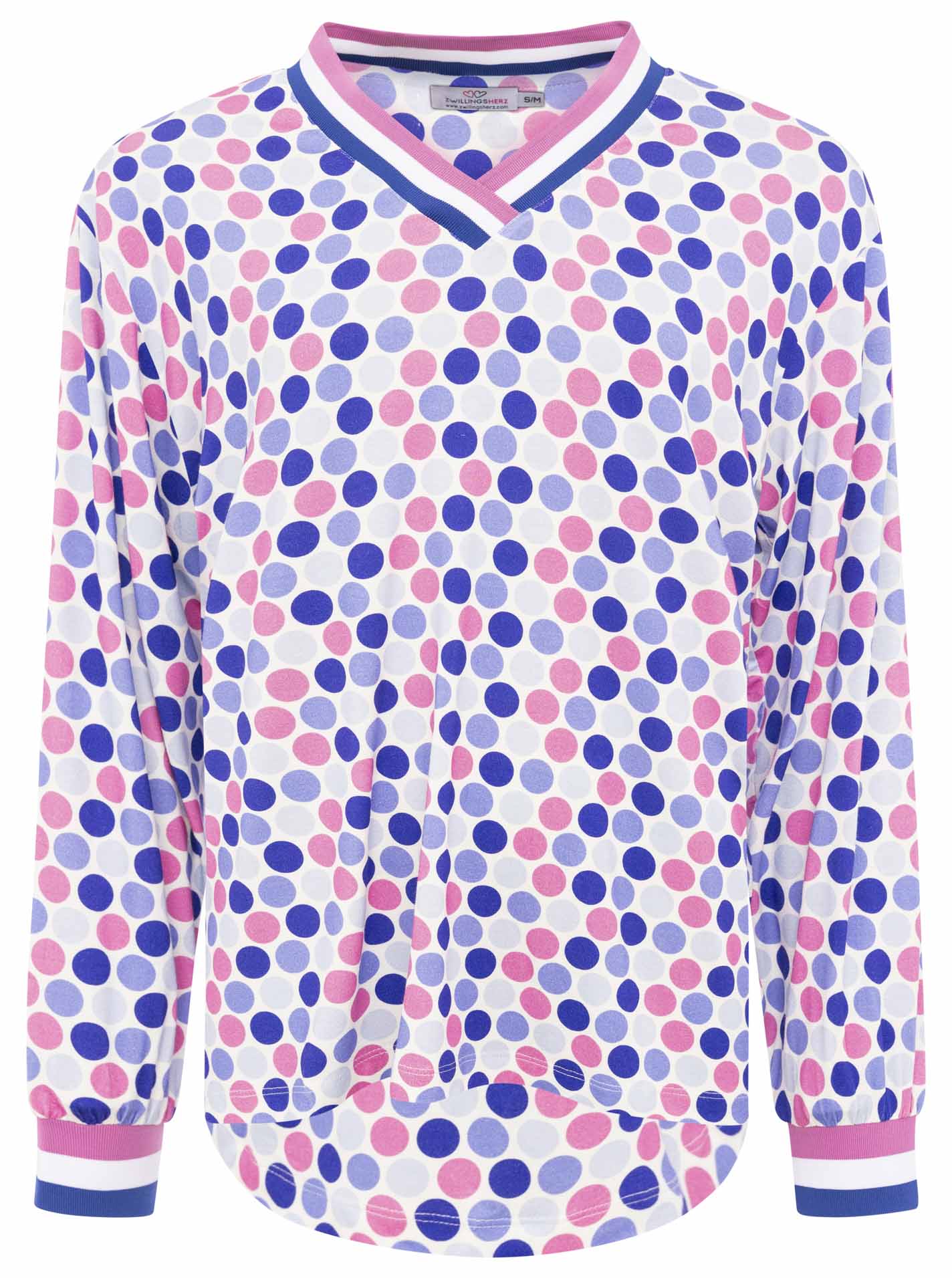 Zwillingsherz - Blusenshirt Pünktchen - Blau/Rosa