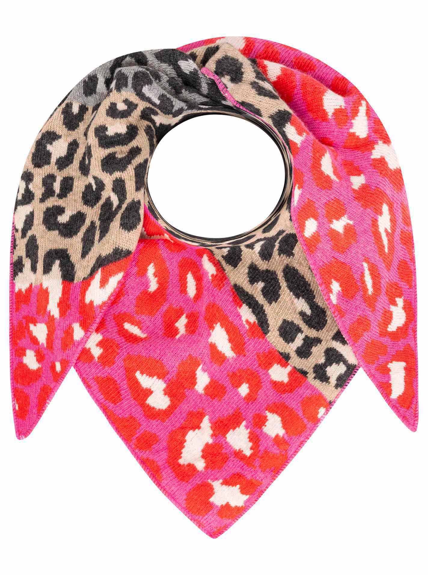 Zwillingsherz - Dreieckstuch/Schal "Kaschmir Leo" - Beige/Pink