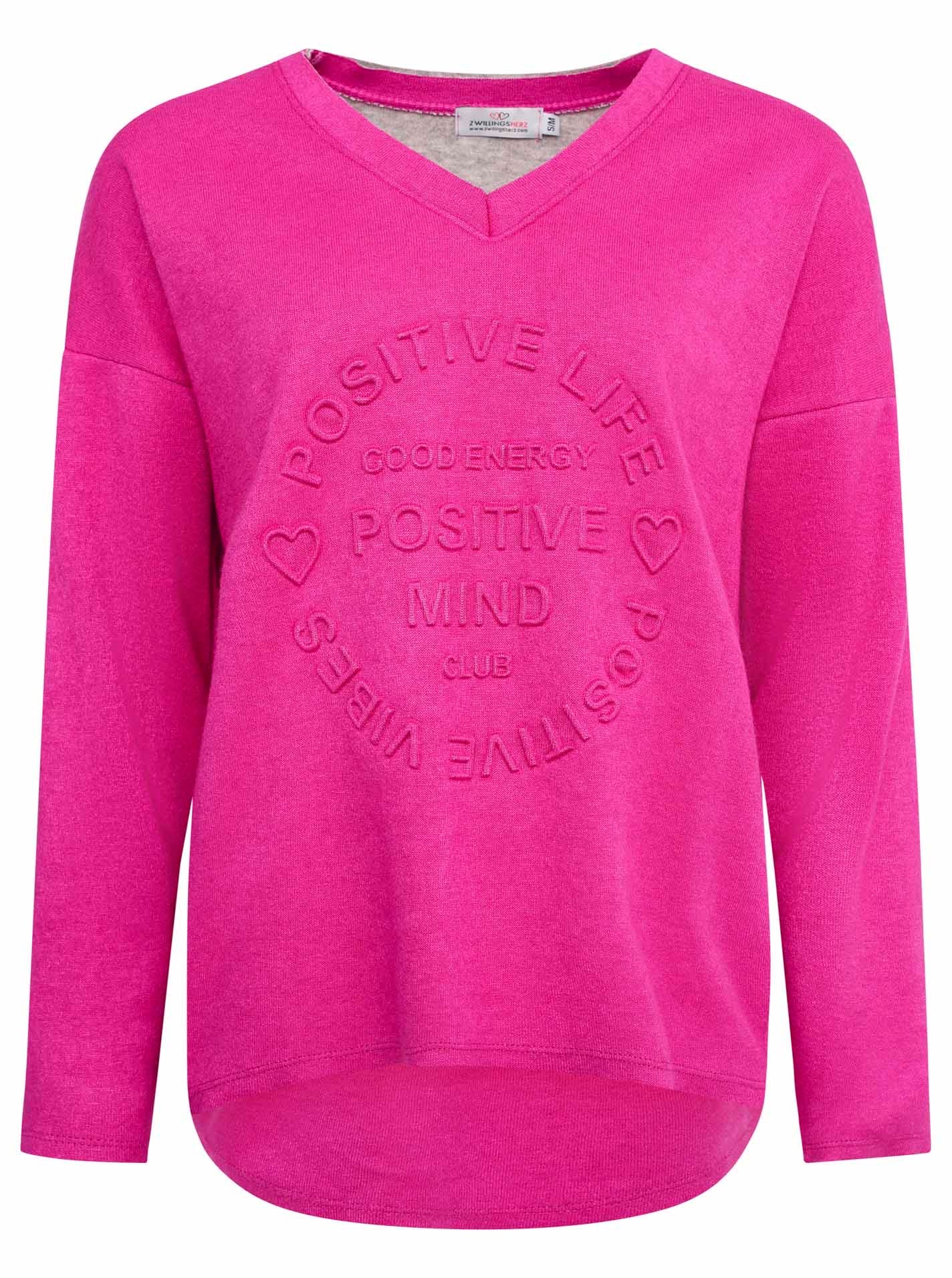 Zwillingsherz Sweatshirt Positive Mind - Beere