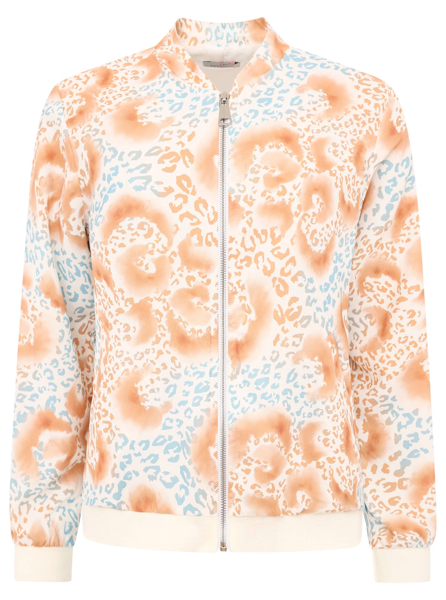 Zwillingsherz - Blouson / Sweatjacke Zipper Summer Leo/Leopard - Beige/Blau