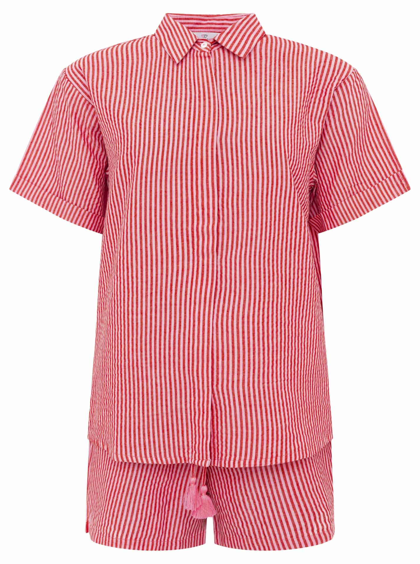 Zwillingsherz - Set kurz (Hemd + Hose) - Streifen Rot/Weiß