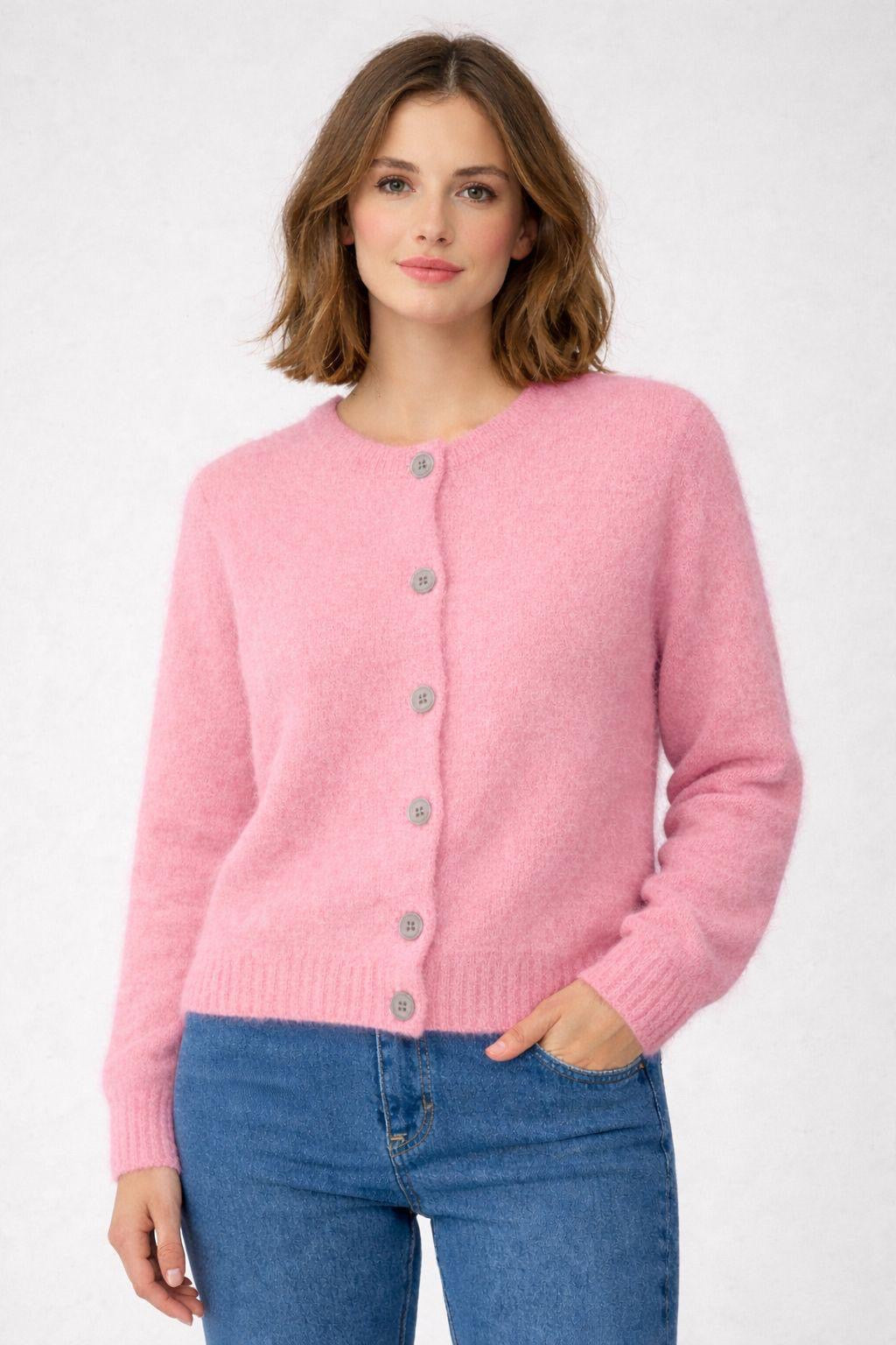 Flair - Cardigan mit feinem Kid Mohair - Bubblegum