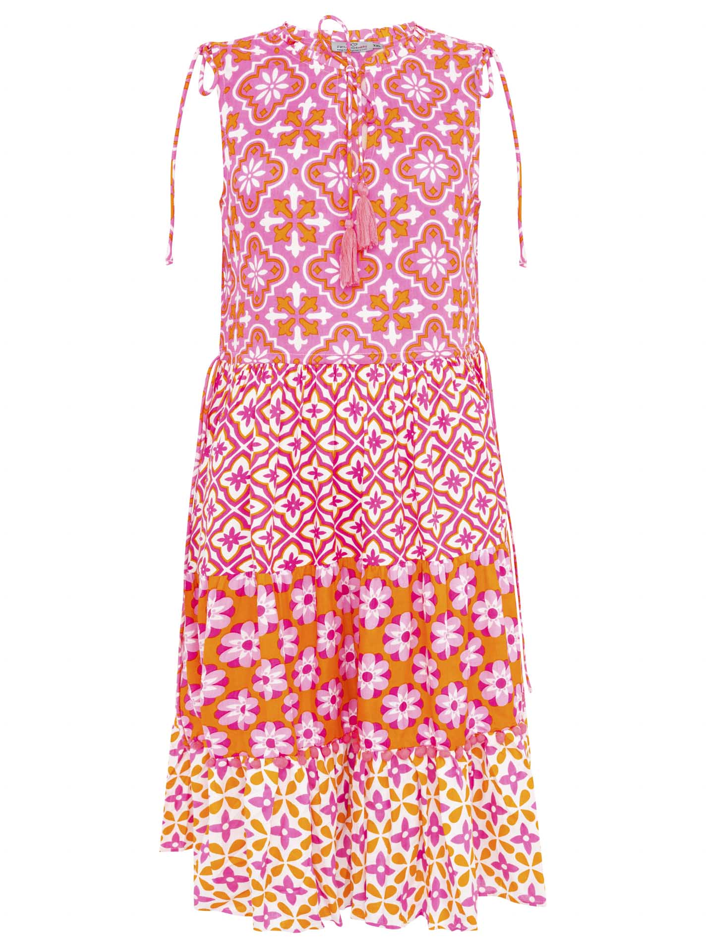 Zwillingsherz - Kleid Blumen Mix - Pink/Orange