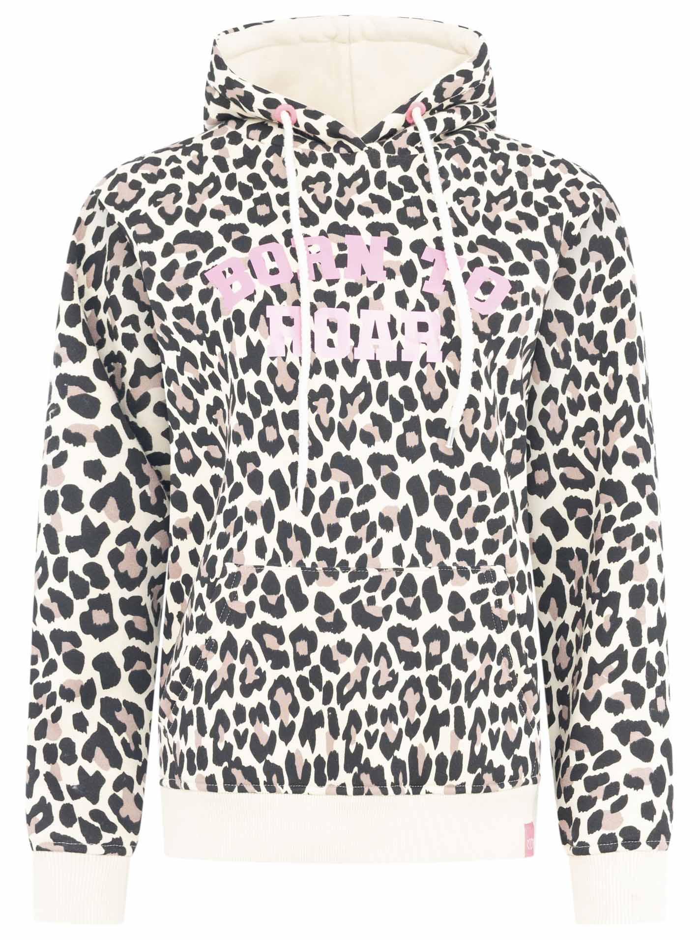 Zwillingsherz - Hoodie/Sweatshirt "Leo - Born to Roar" - Beige/Schwarz