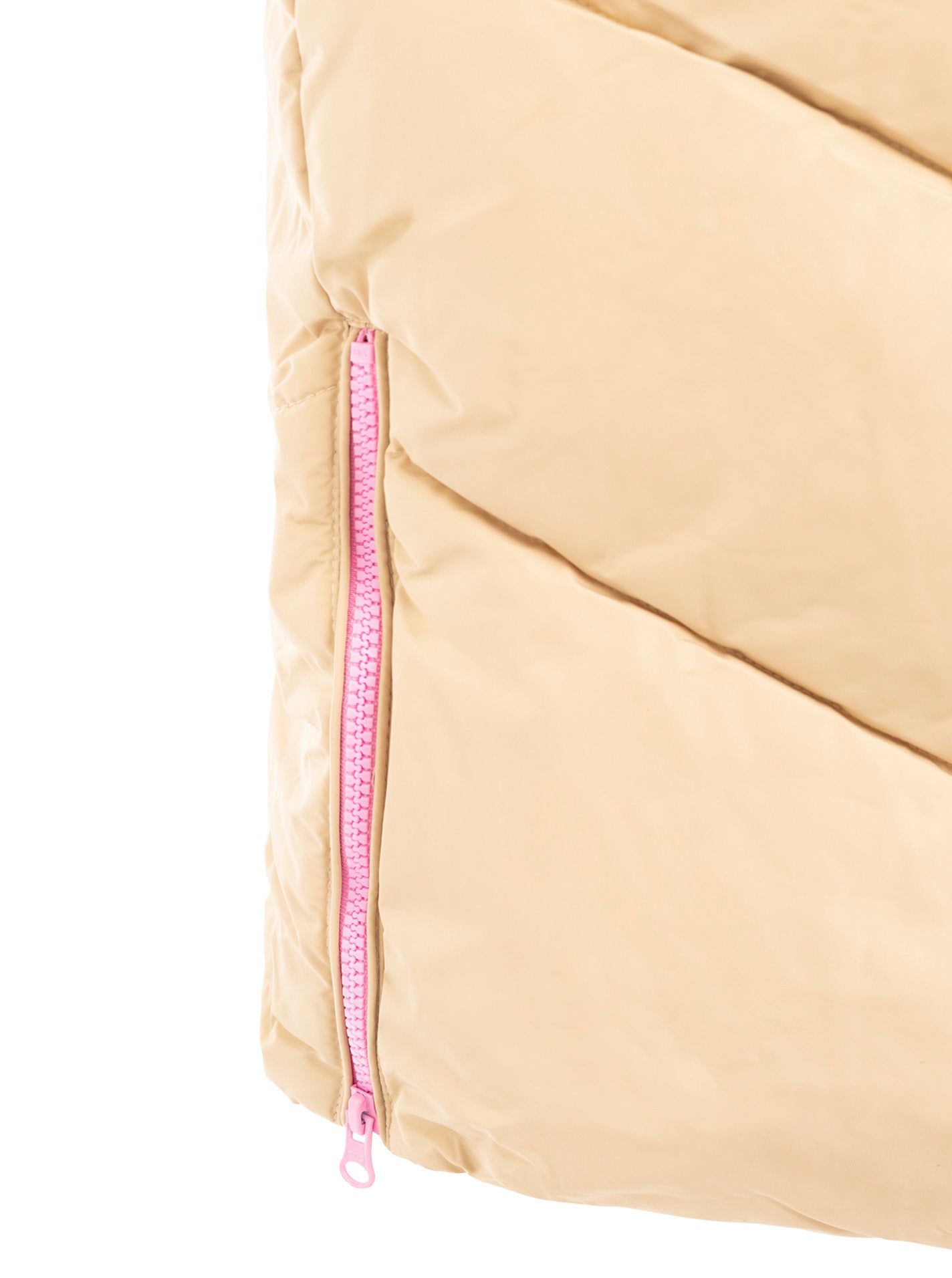 Zwillingsherz - Steppweste mit Kapuze "Happy Mind" - Beige/Pink