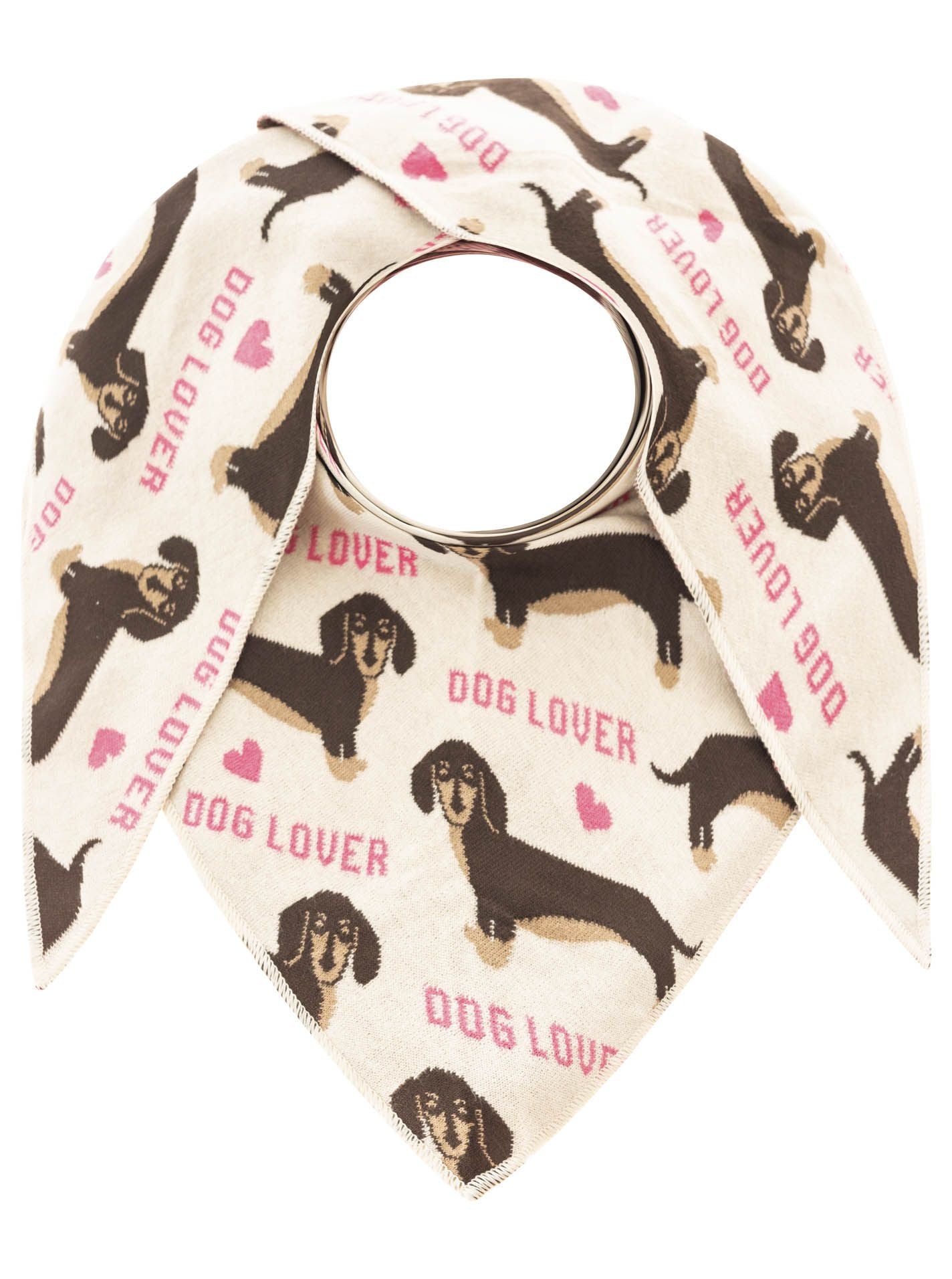 Zwillingsherz - Dreieckstuch "Dog Lover" Baumwolle - Pink