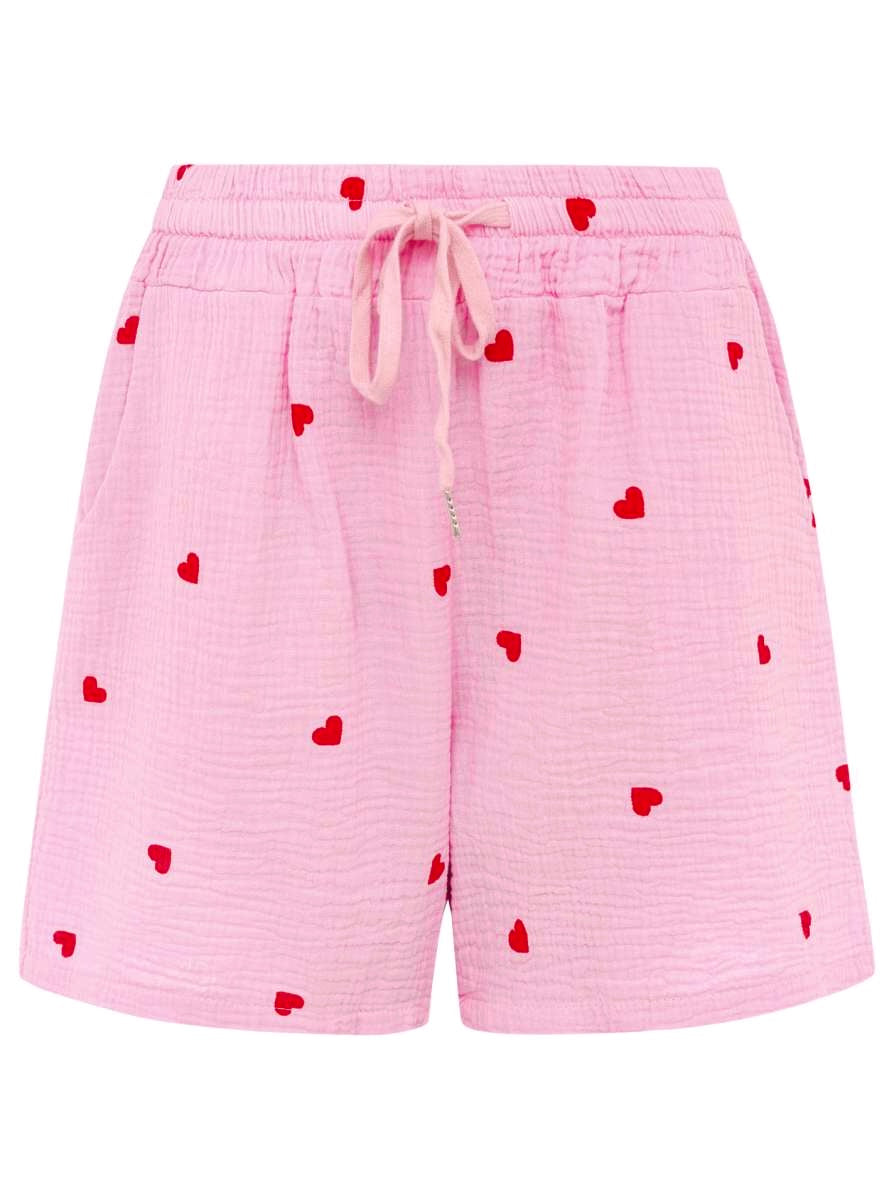 Zwillingsherz - Musselin Shorts Herz - Pink/Rosa