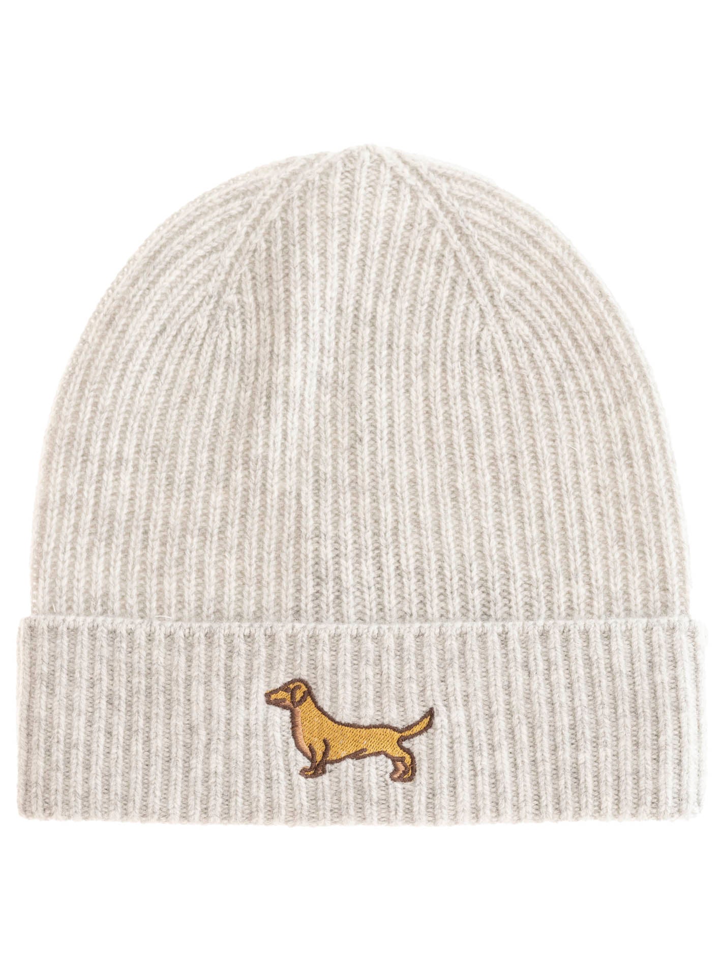 Zwillingsherz - 100% Cashmere Mütze Dackel - Grau