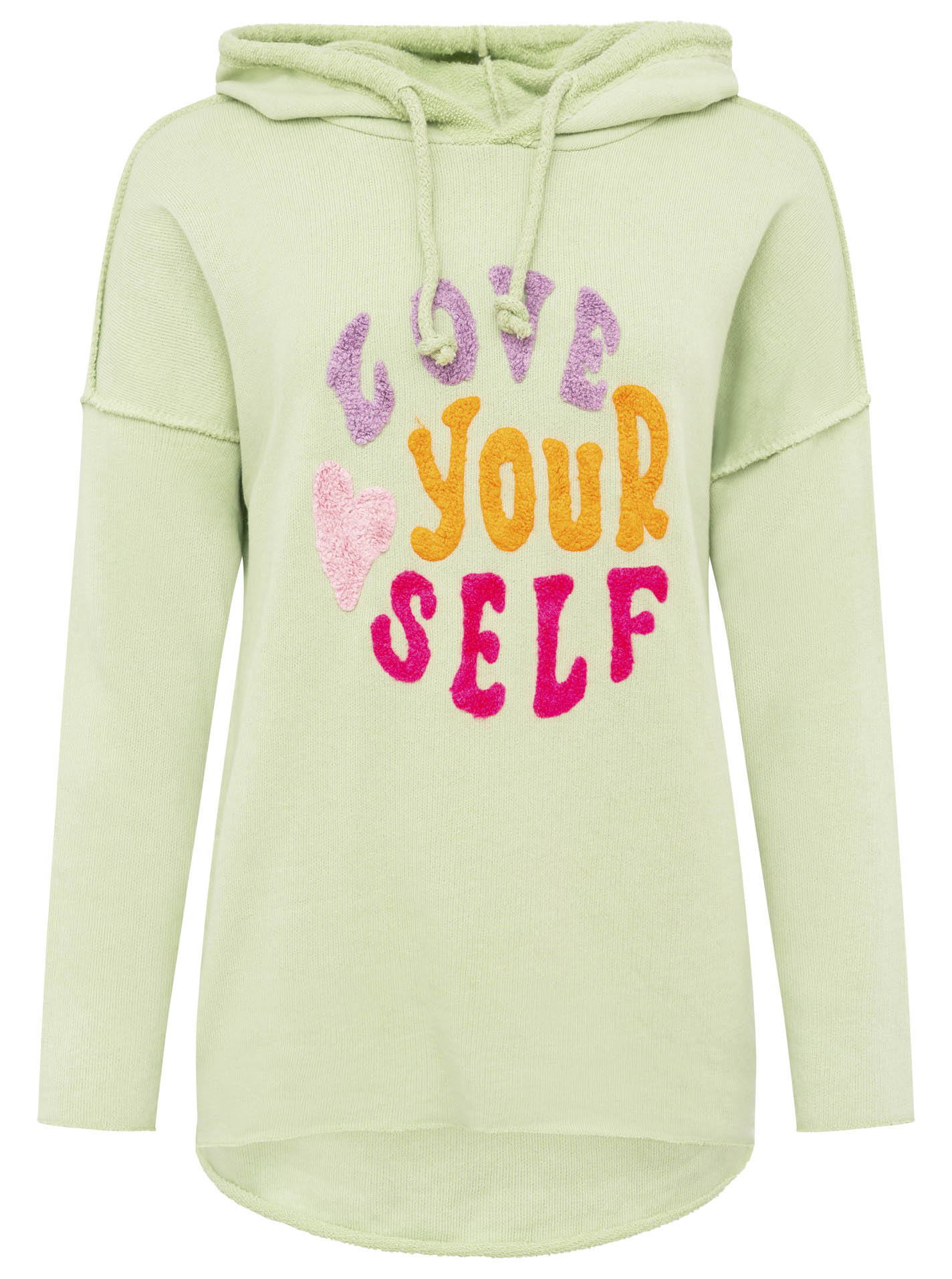 Zwillingsherz - Made in Italy Hoodie "Love Yourself" - Mint/Pink