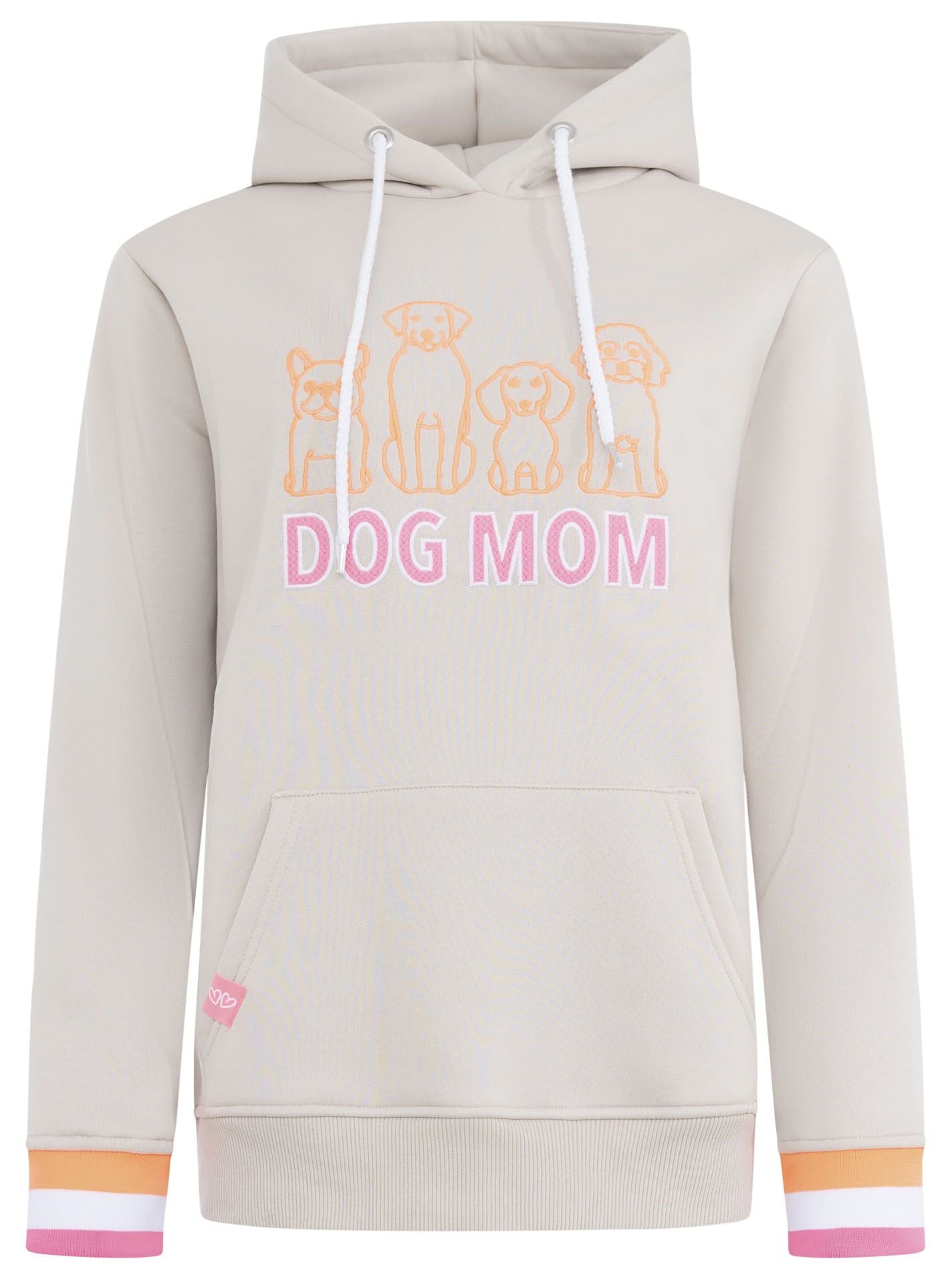 Zwillingsherz - Hoodie Neu "Dog Mom" - Hellbeige
