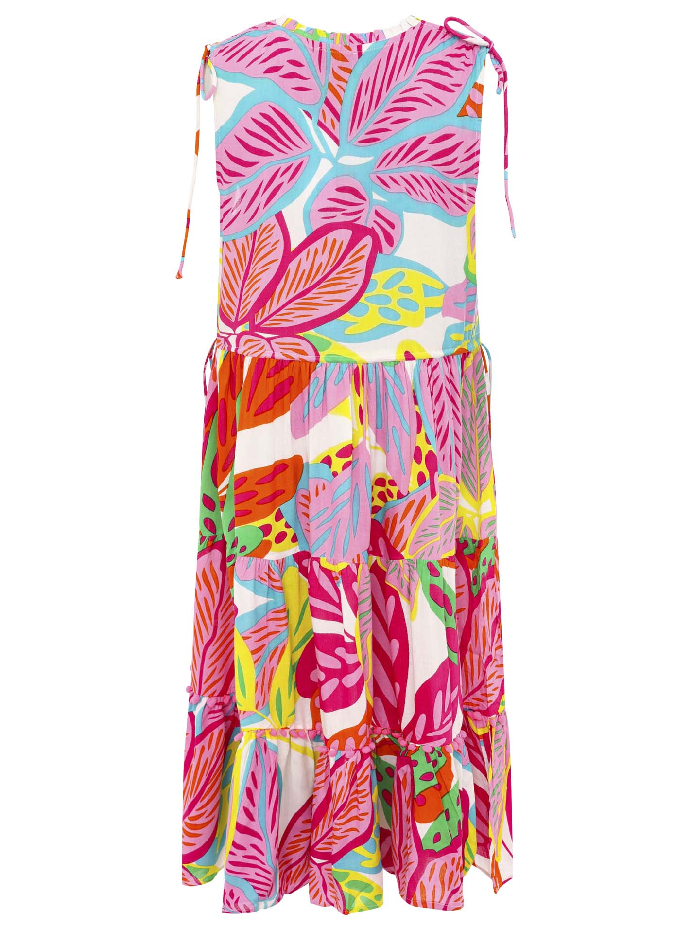 Zwillingsherz - Kleid Dschungelpflanze - Pink/Blau