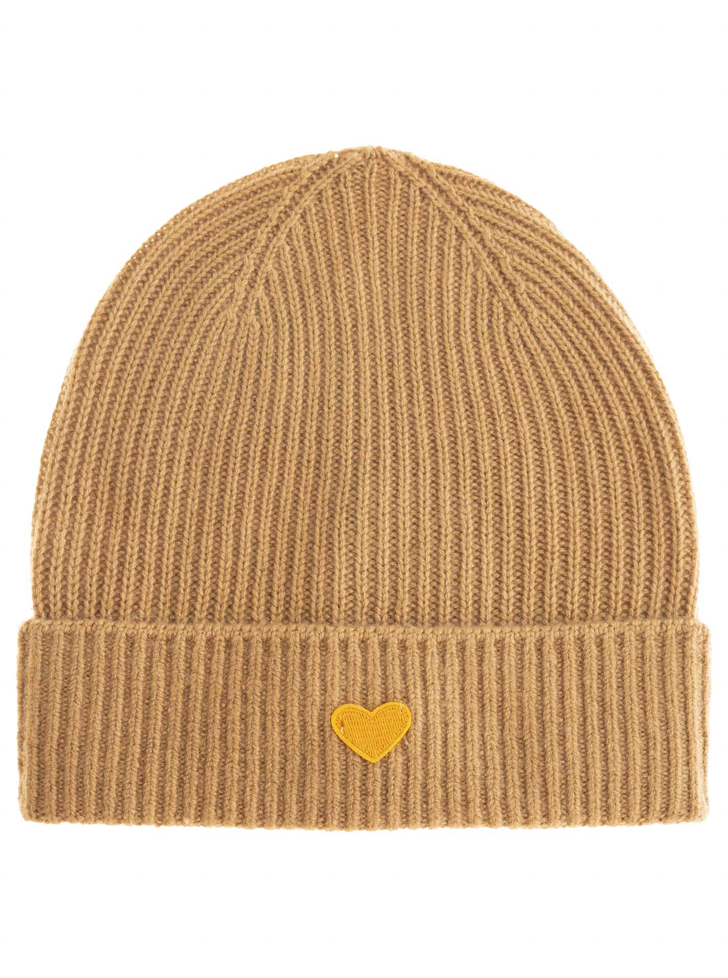 Zwillingsherz - Cashmere Mütze "Herz" - Camel