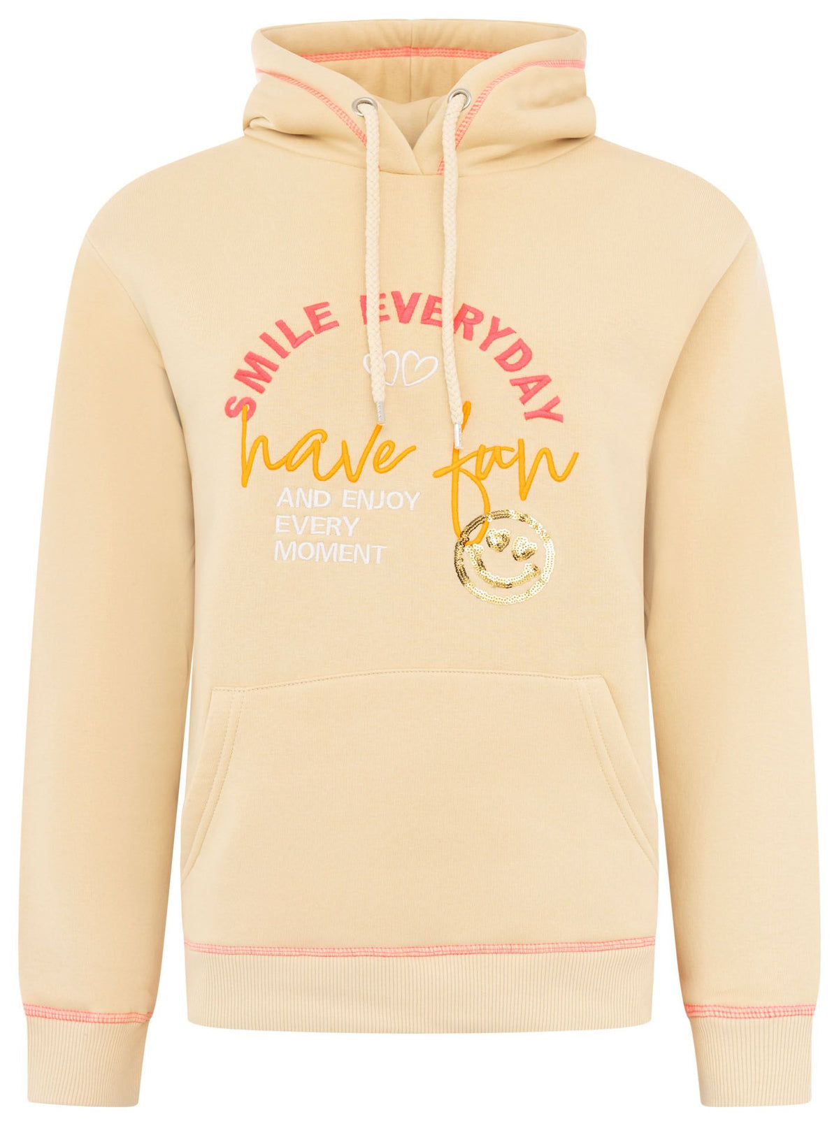 Zwillingsherz - Hoodie "Have fun" - Beige/Pink